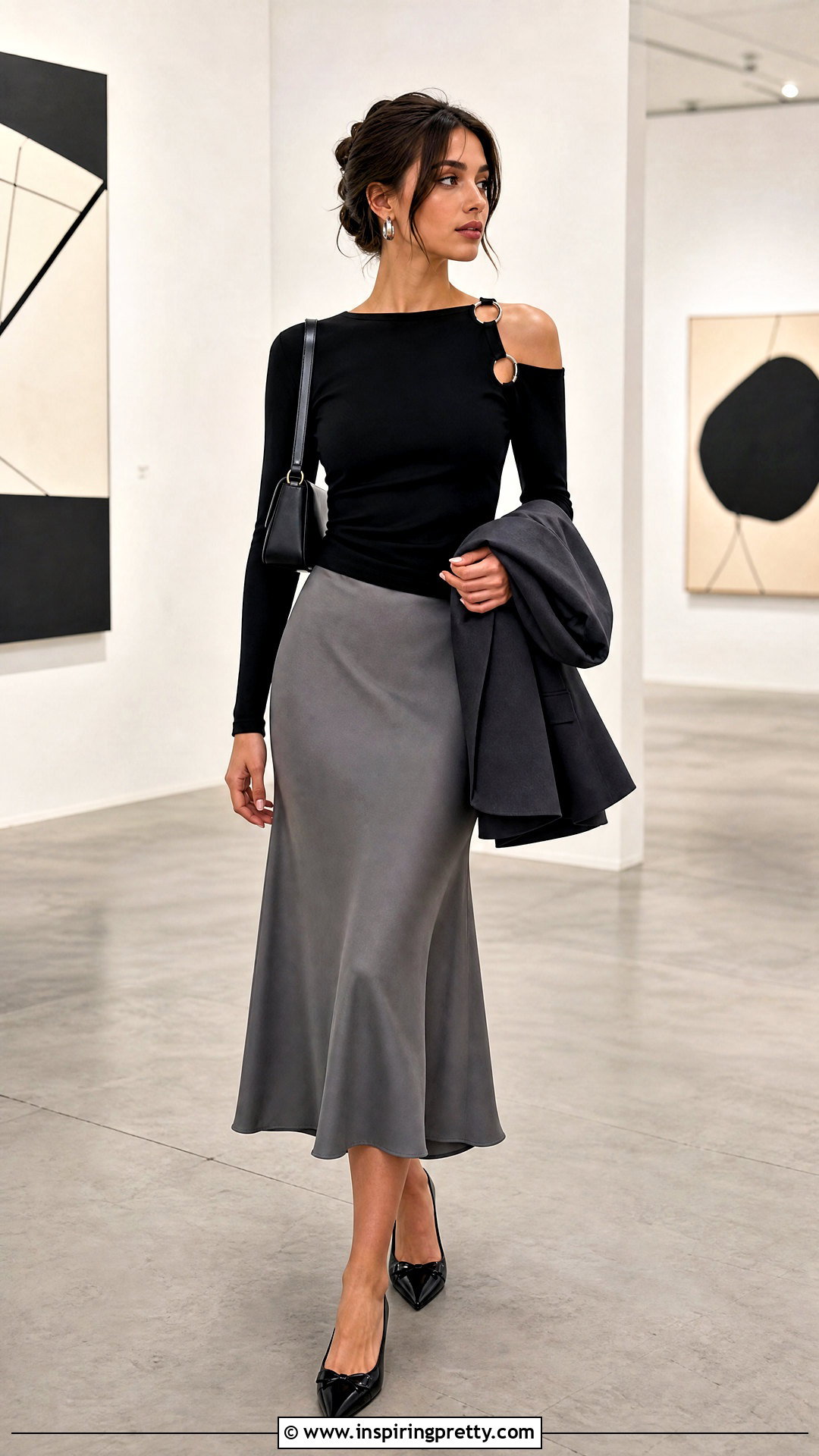 Ring Detail Top And Midi Skirt Outfit - 20 subversive diy top outfit ideas