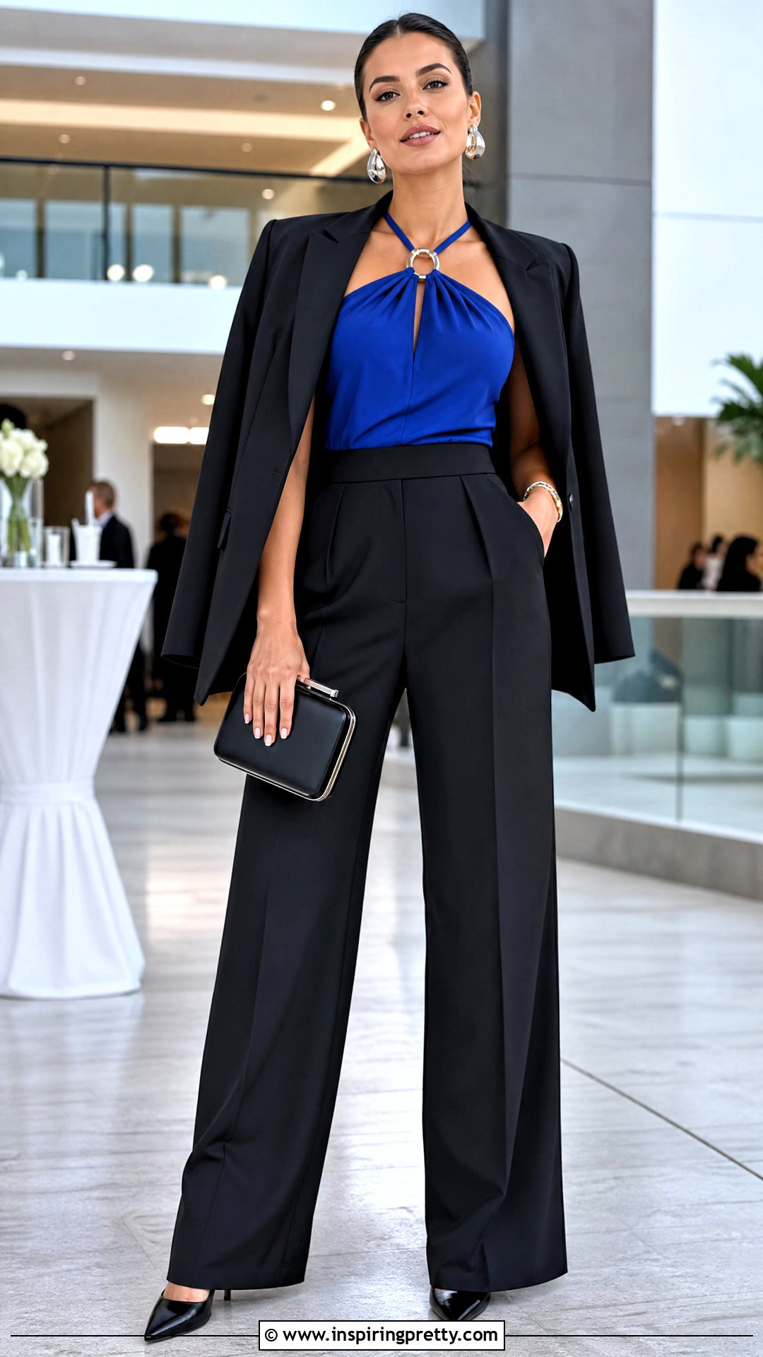 Ring Linked Halter Top With Black Trousers - 20 Ring Linked Halter Top outfit ideas