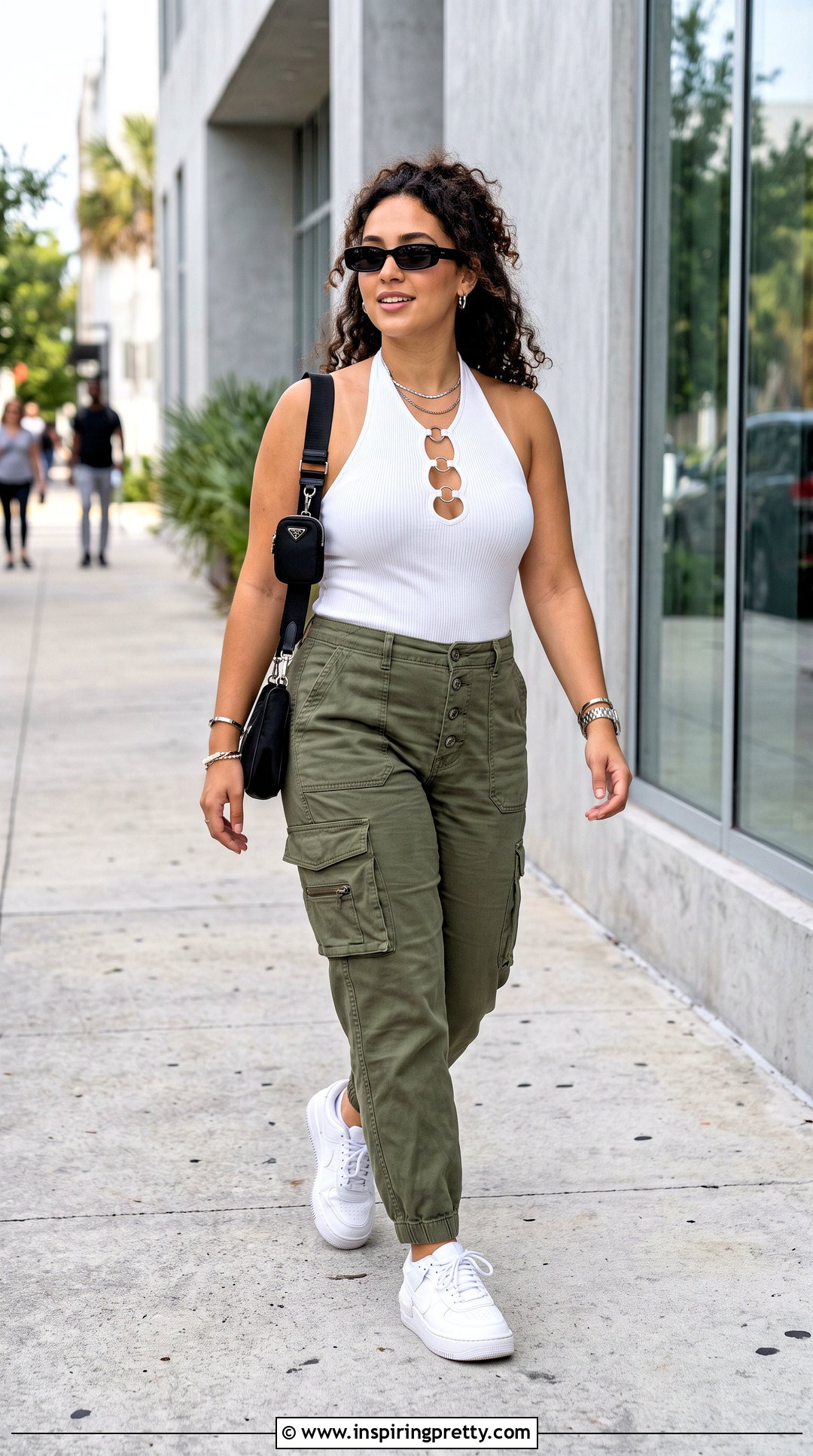 Ring Linked Halter Top With Cargo Pants - 20 Ring Linked Halter Top outfit ideas