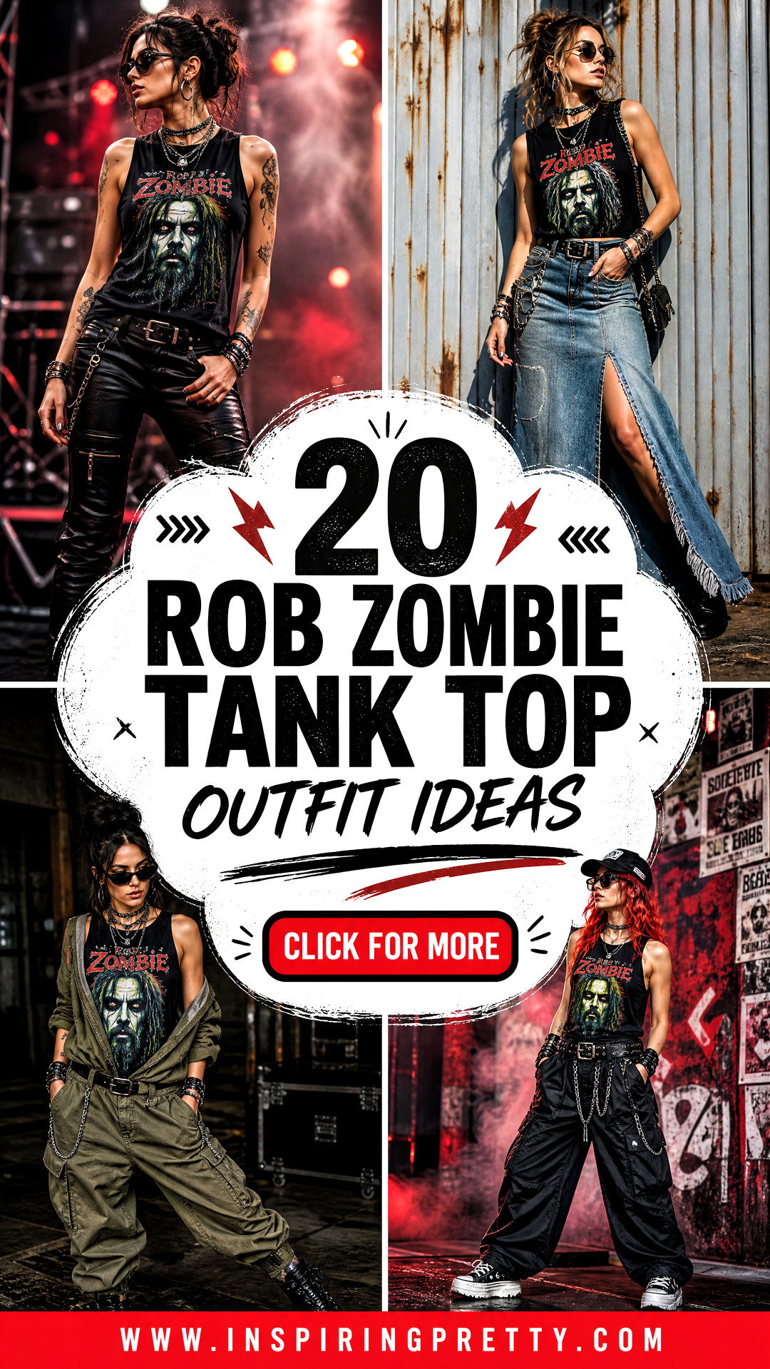 20 Rob Zombie Tank Top Outfit Ideas for Edgy Concert Looks - 20 Rob Zombie Tank Top Outfit Ideas for Edgy Concert Looks