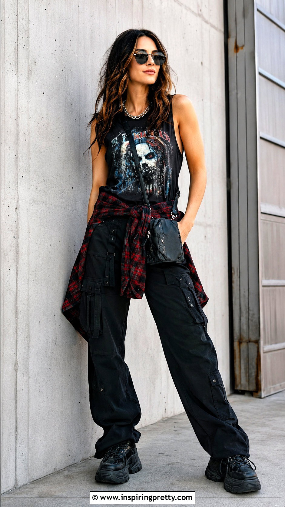Rob Zombie Tank Top With Black Cargo Pants - 20 rob zombie tank top outfit ideas