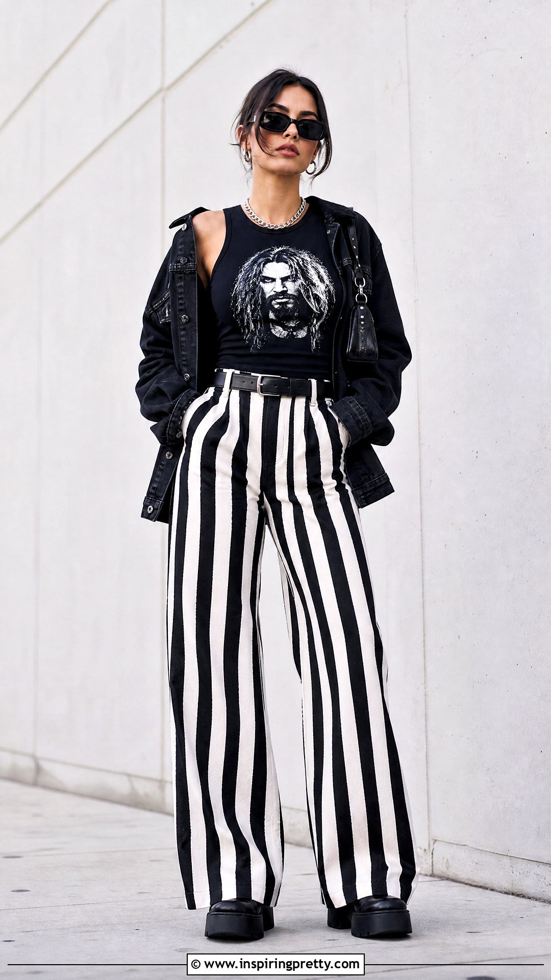 Rob Zombie Tank Top With Striped Pants - 20 rob zombie tank top outfit ideas