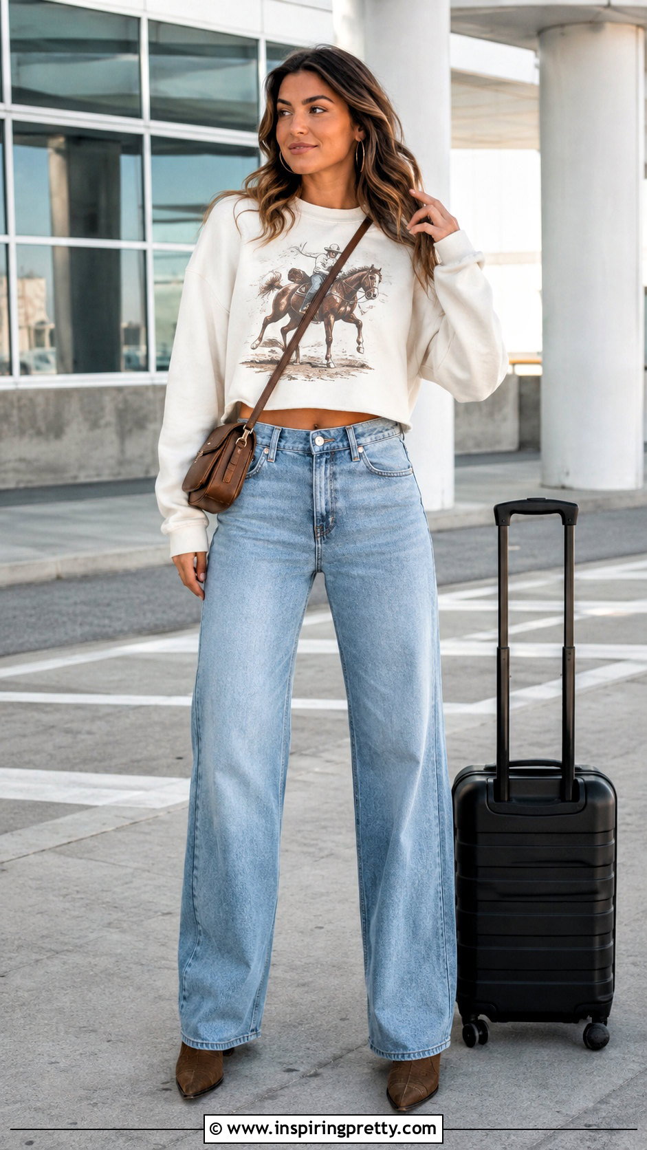 Rodeo Graphic Sweatshirt With Baggy Jeans - 50 western tops designs for jeans