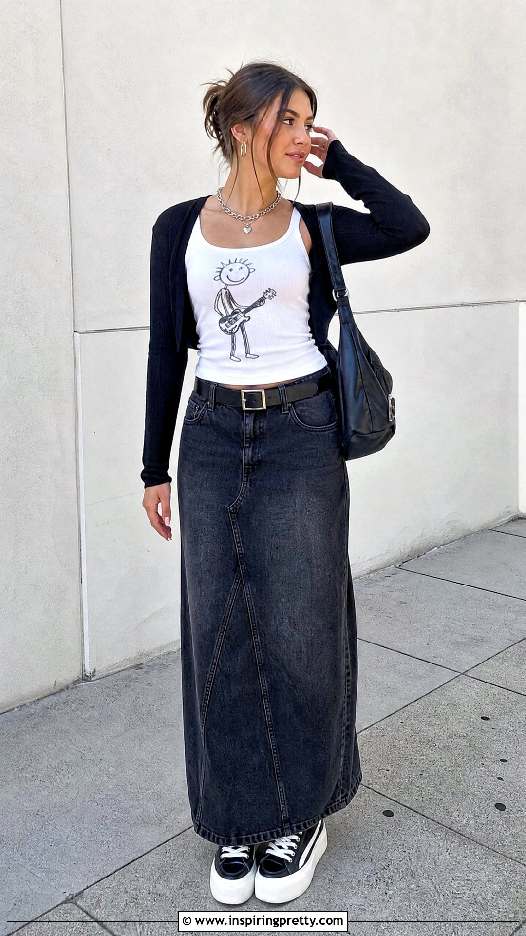 Rodrick Heffley Tank Top With Denim Maxi Skirt - 25 Rodrick Heffley Tank Top outfit ideas
