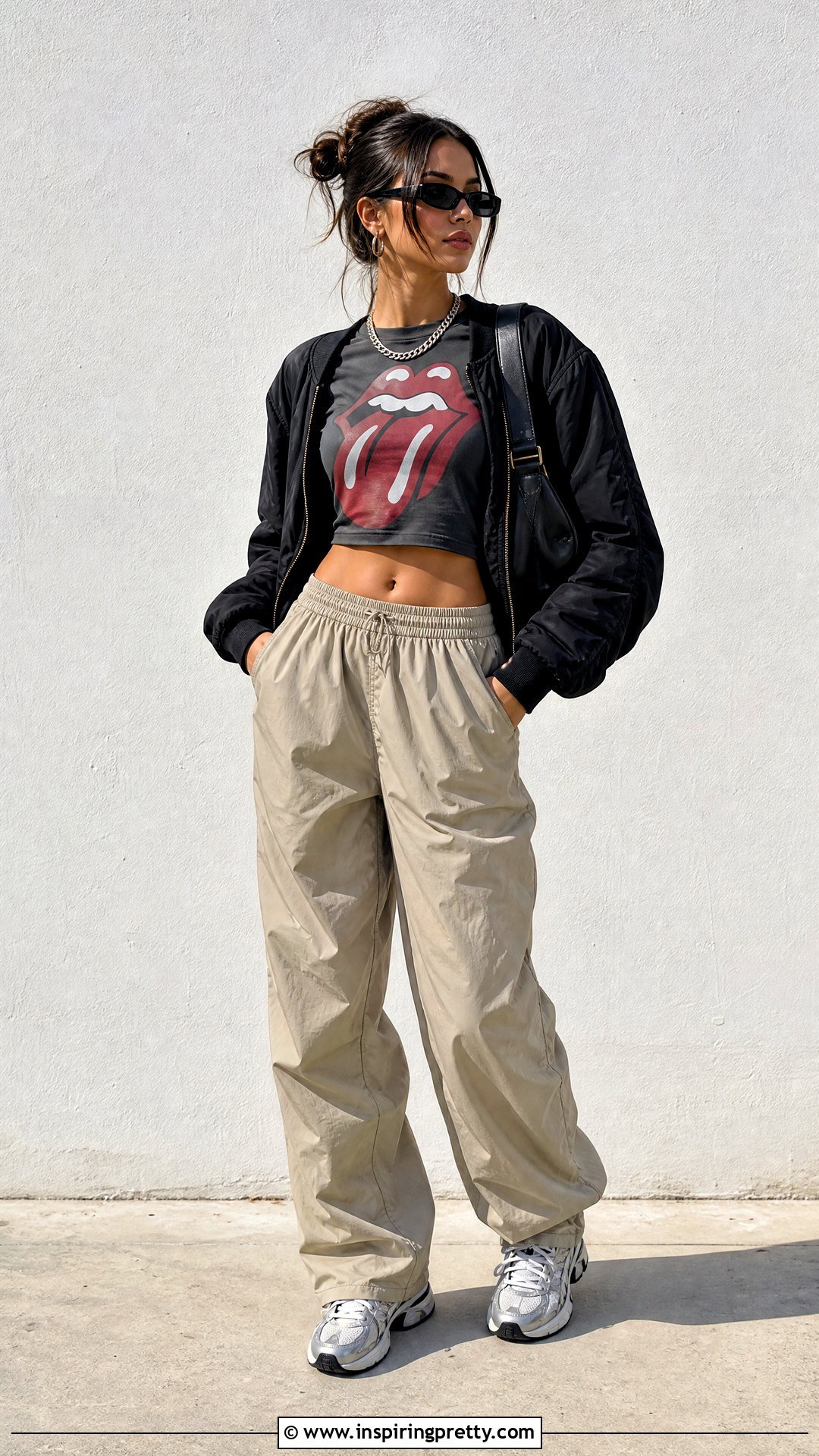 Rolling Stones Crop Top With Parachute Pants - 25 Rolling Stones Crop Tops
