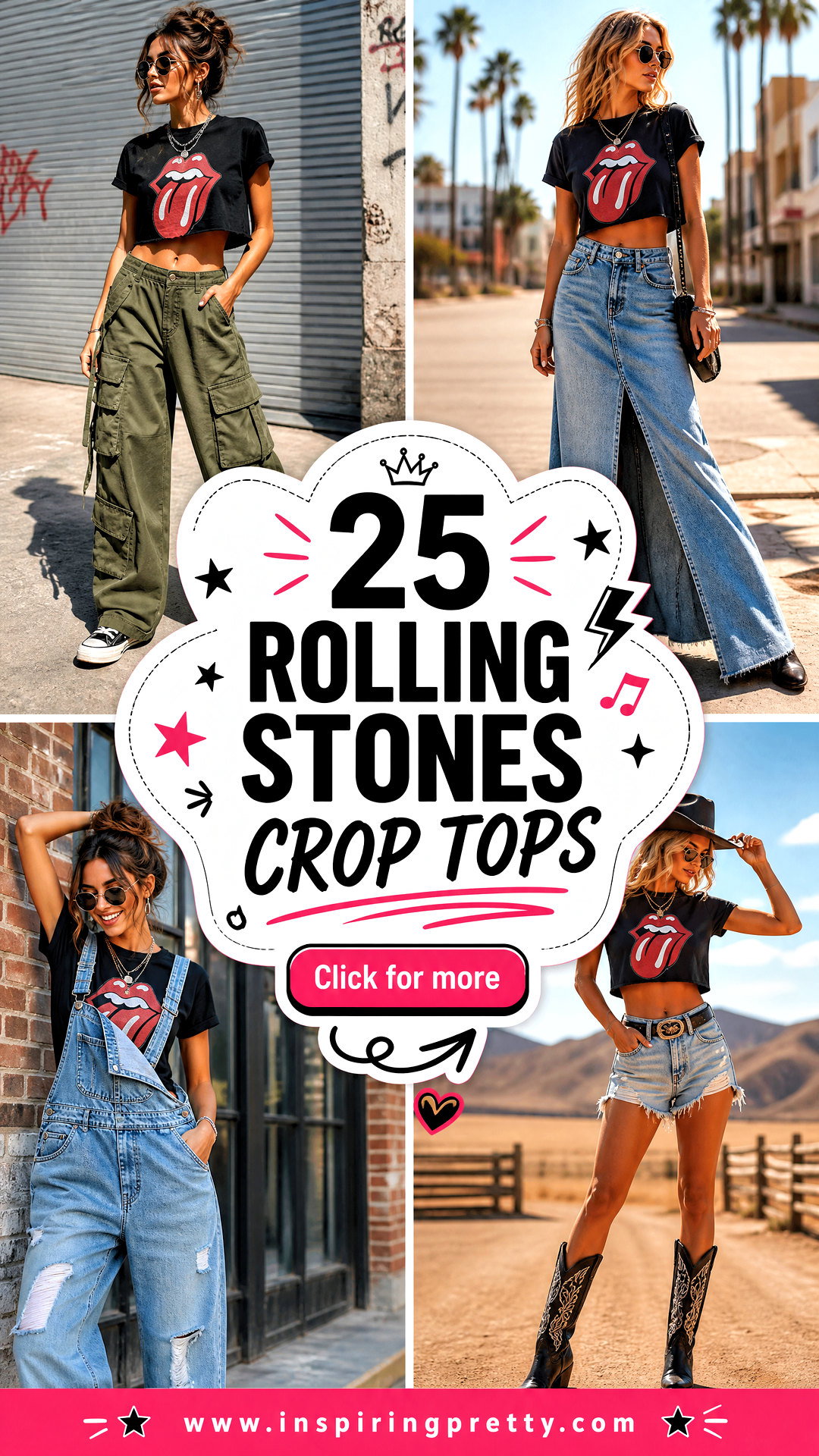 25 Rolling Stones Crop Tops for Iconic Concert-Ready Style - 25 Rolling Stones Crop Tops for Iconic Concert-Ready Style