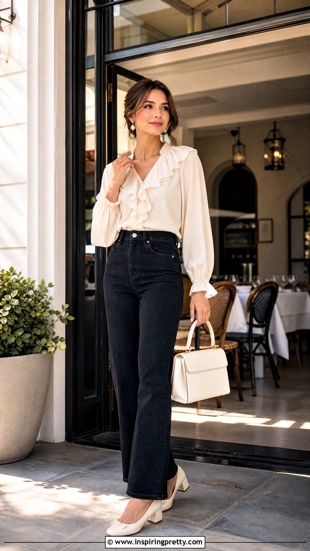 Romantic Ruffle Long Sleeve Top Outfit - 50 long sleeve tops aesthetics