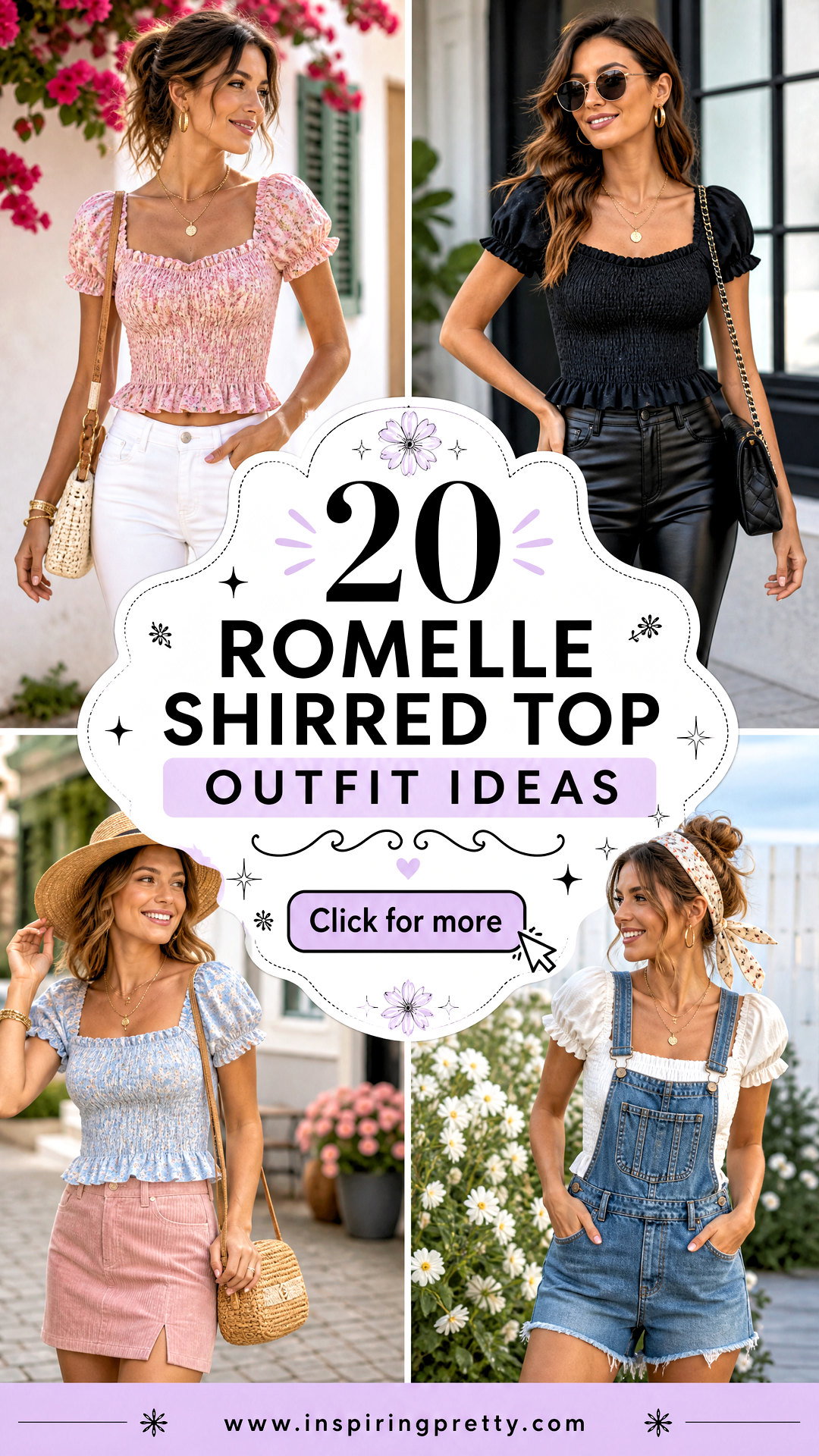 20 Romelle Shirred Top Outfit Ideas for Feminine Summer Style - 20 Romelle Shirred Top Outfit Ideas for Feminine Summer Style