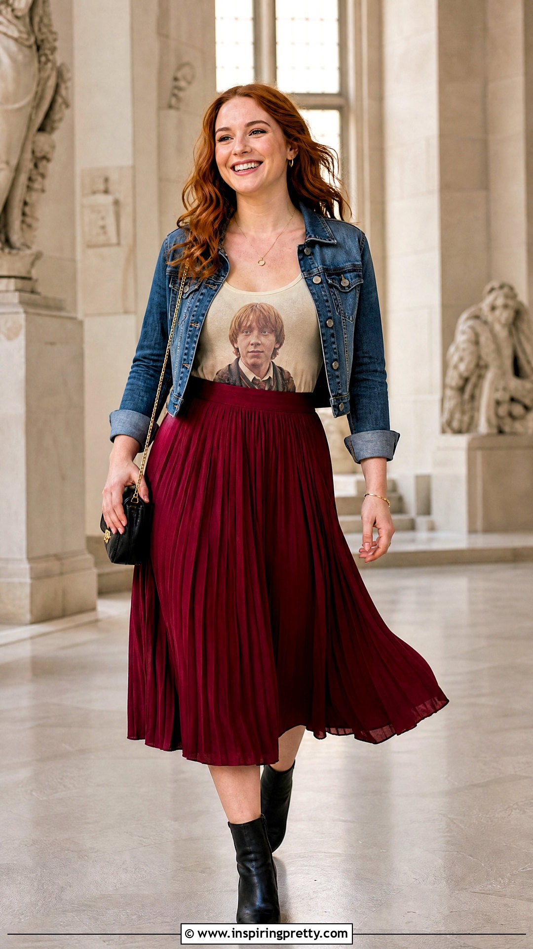 Ron Weasley Tank Top With Red Midi Skirt - 25 Ron Weasley Tank Top outfit ideas