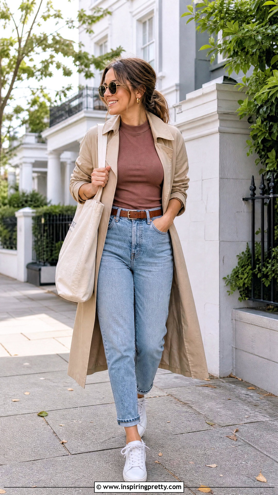 Rose Brown Top With Light Wash Mom Jeans - 25 Rose Brown Top outfit ideas