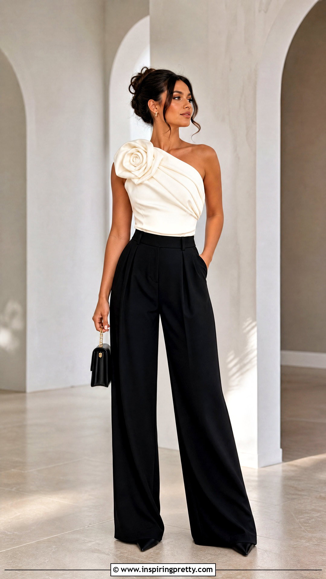 Rosette Birthday Top With Tailored Trousers - 50 birthday tops for women