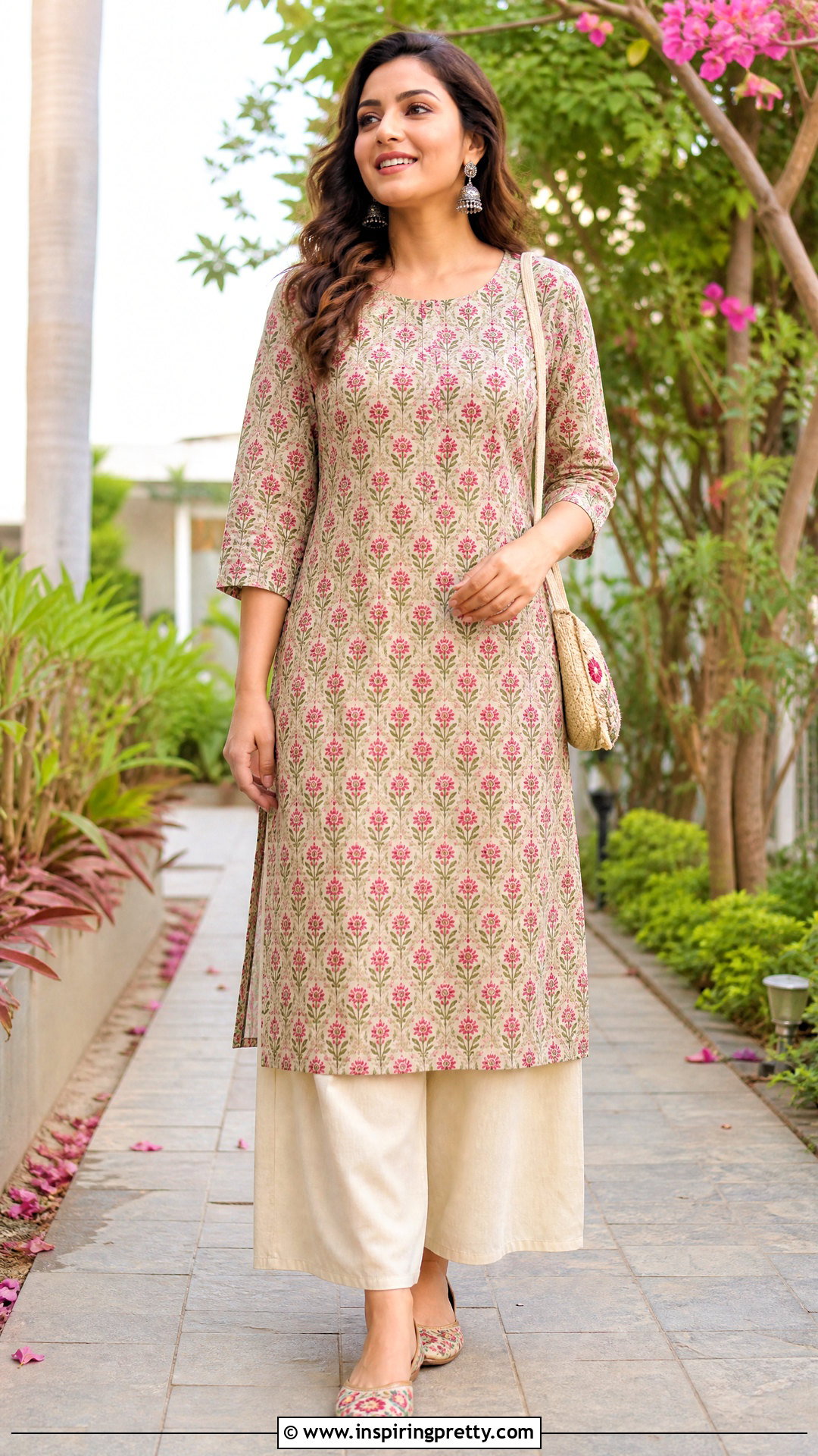 Round Neck Kurti With Palazzo Pants - 20 kurthi tops neck designs