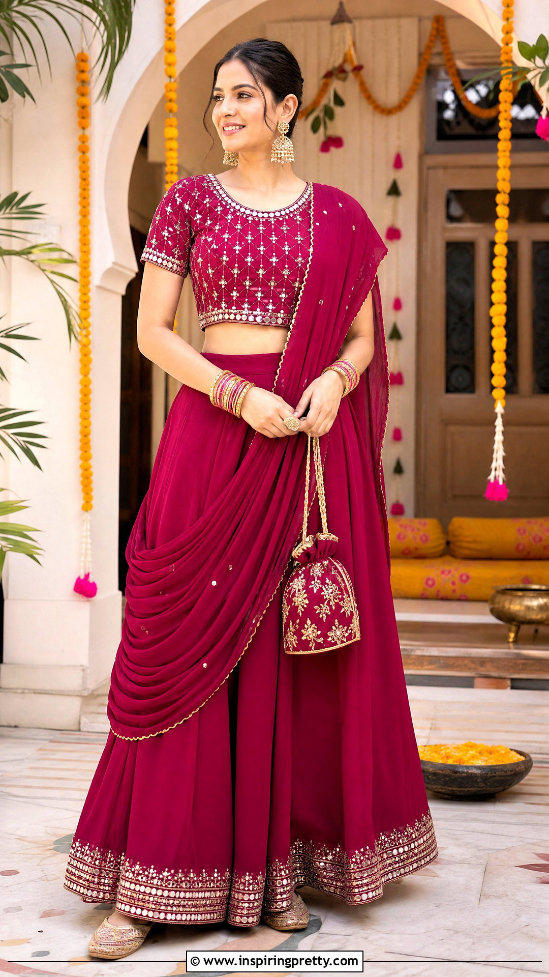 Round Neck Lehenga Top - 50 lehenga top design ideas