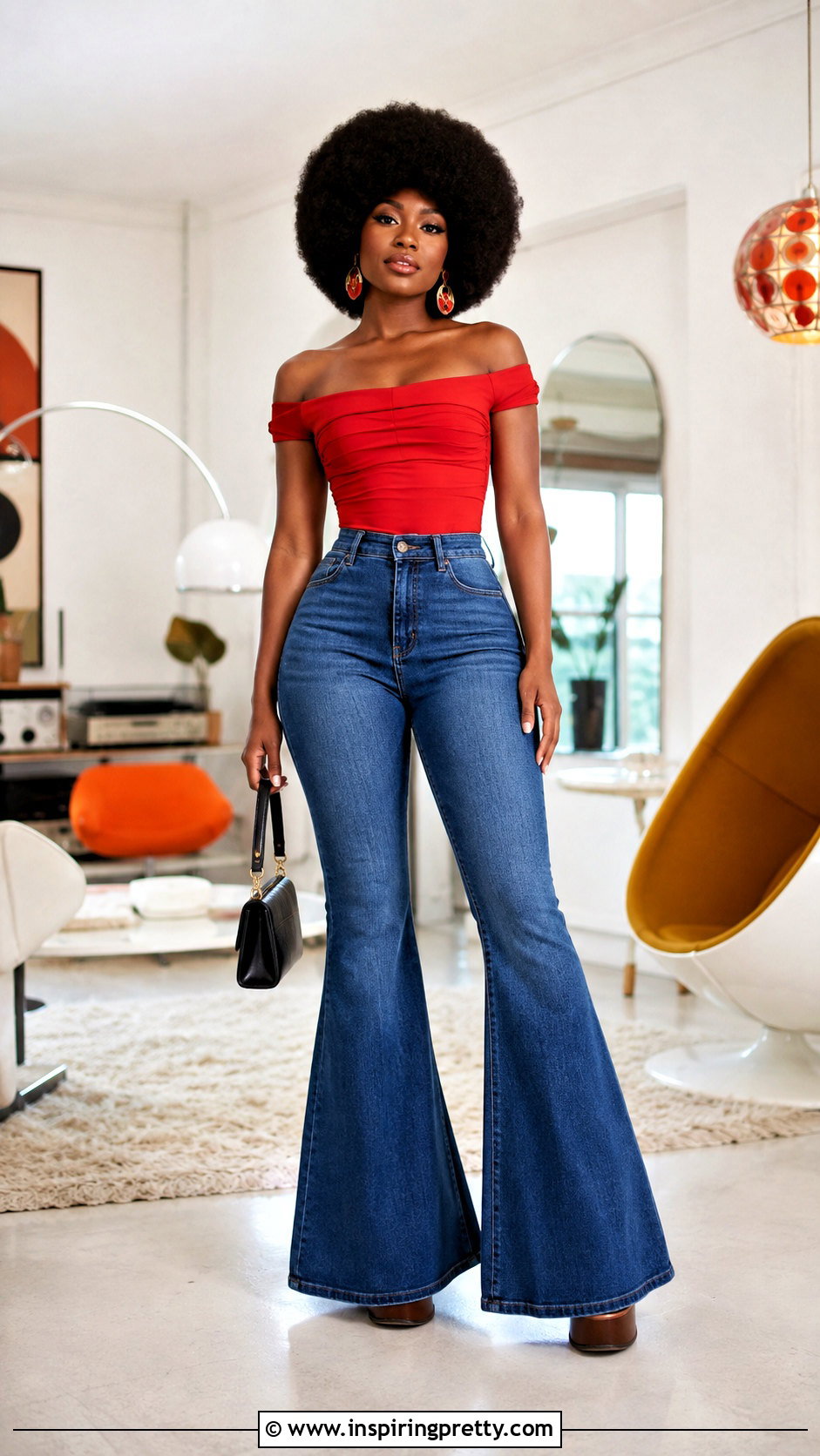 Rounded Afro For Off Shoulder Tops - 50 hairstyles for off shoulder tops