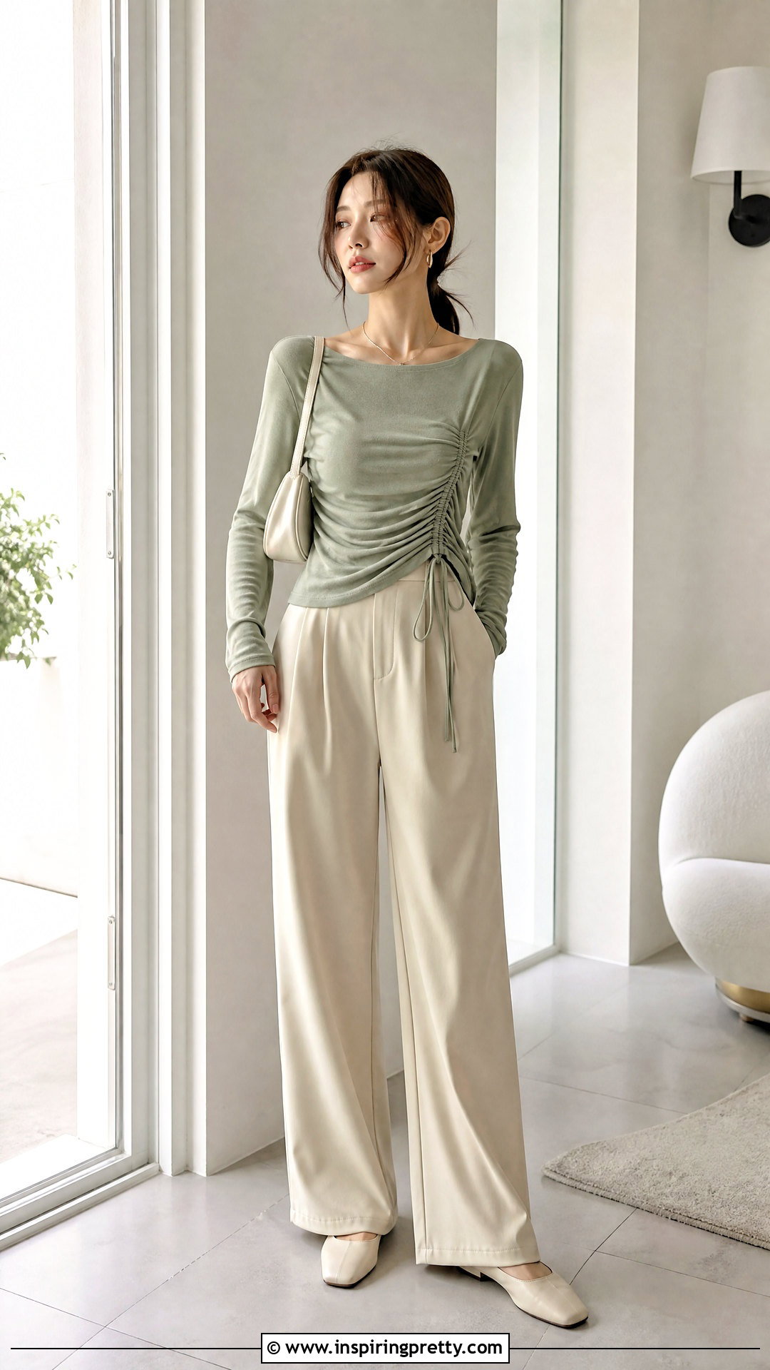 Ruched Top Outfit - 50 korean tops for women