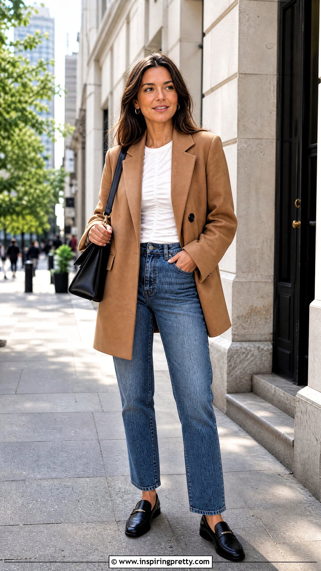 Ruched Top With Blazer And Jeans - 50 ruched top outfit ideas