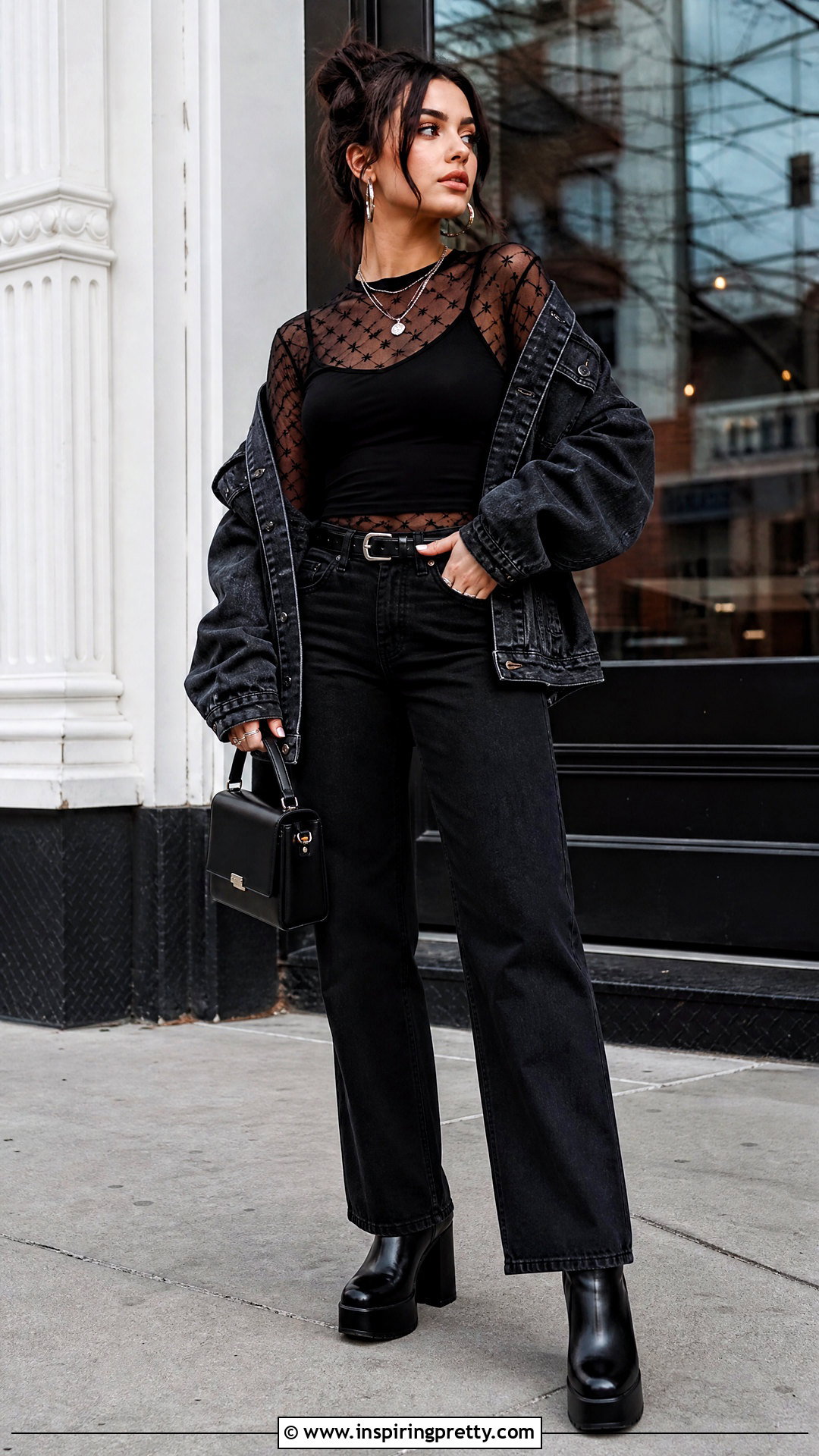 Rue Mesh Top With Black Jeans - 20 rue 21 tops outfit ideas