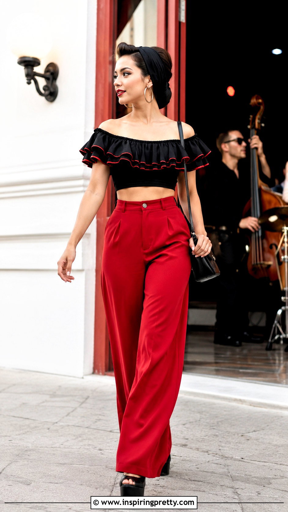Ruffle Crop Rockabilly Top - 25 Rockabilly Tops For Women