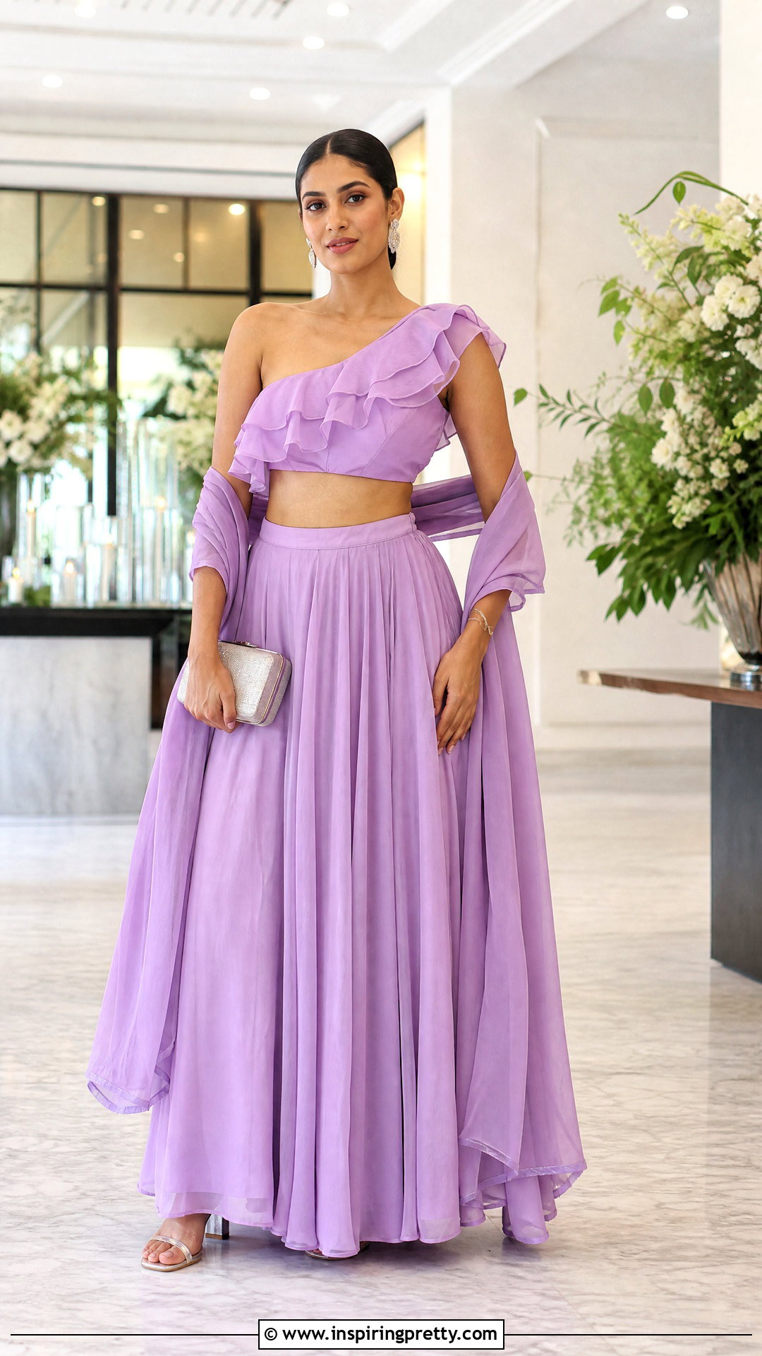Ruffle Crop Top Lehenga - 50 crop top lehenga outfit ideas