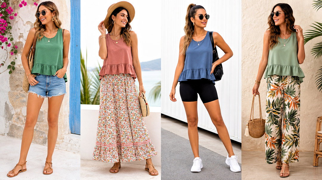 25 Ruffle Hem Tank Top Outfit Ideas for Breezy Summer Looks