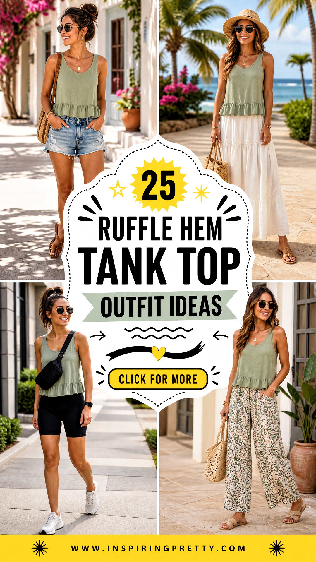 25 Ruffle Hem Tank Top Outfit Ideas for Breezy Summer Looks - 25 Ruffle Hem Tank Top Outfit Ideas for Breezy Summer Looks