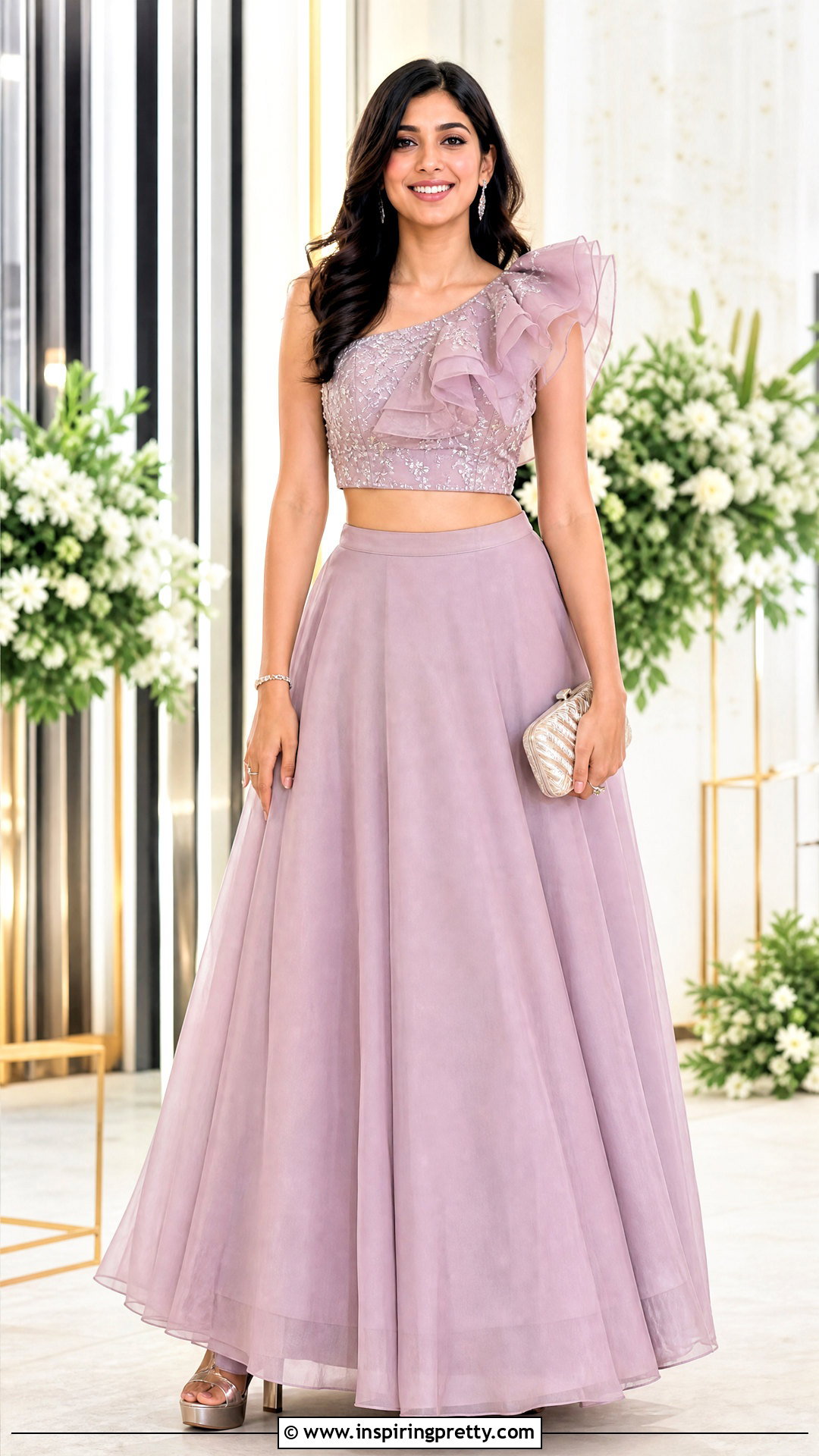 Ruffle Sleeve Lehenga Top - 50 lehenga top design ideas