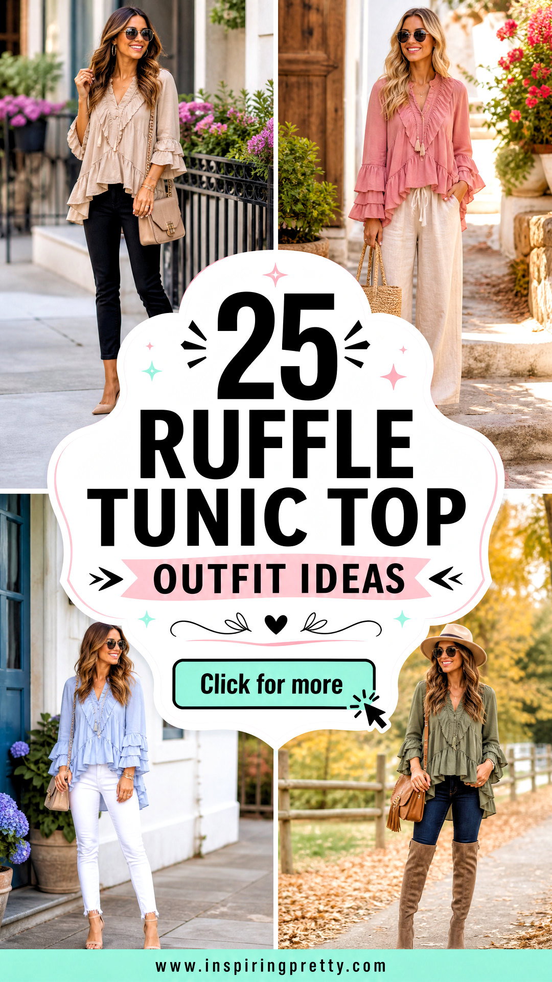 25 Ruffle Tunic Top Outfit Ideas for Easy Feminine Style - 25 Ruffle Tunic Top Outfit Ideas for Easy, Feminine Style