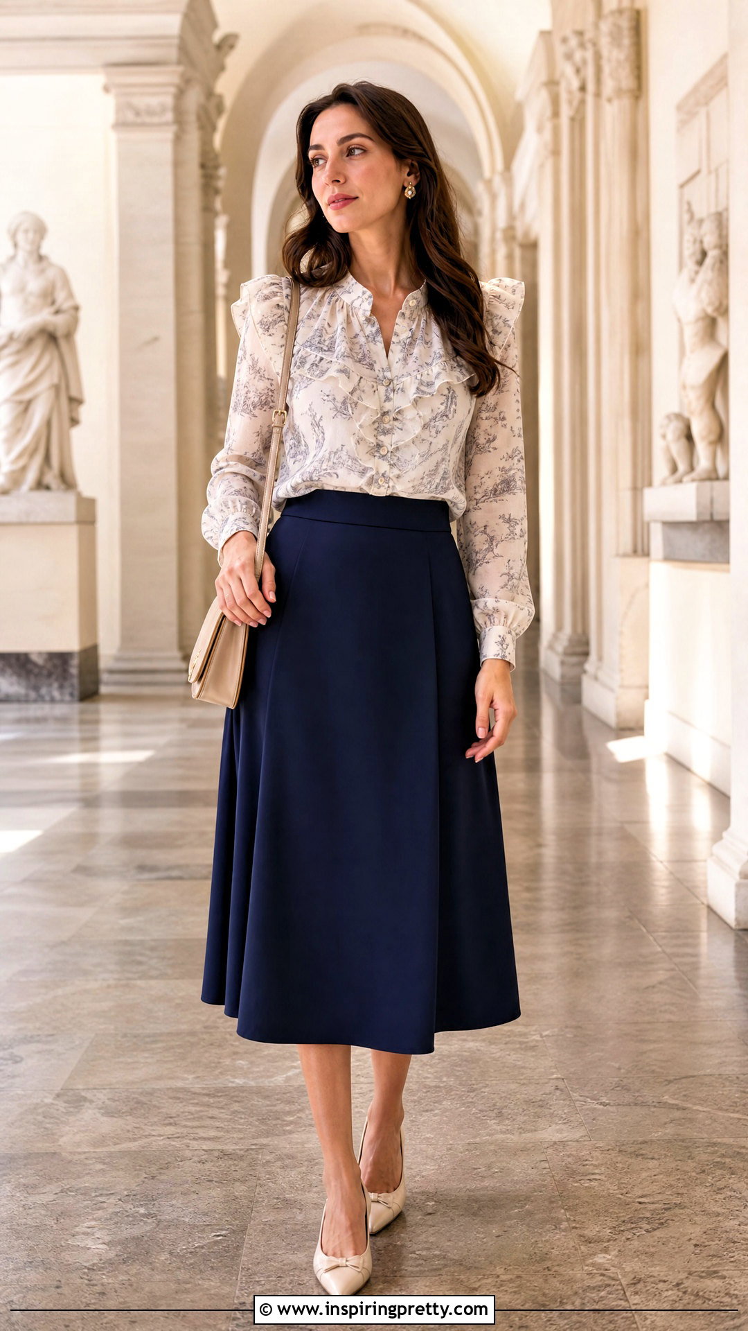 Ruffled Odille Top With Midi Skirt - 20 odille top outfit ideas
