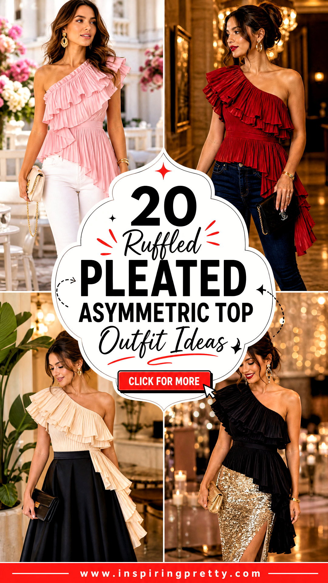 20 Ruffled Pleated Asymmetric Top Outfit Ideas for Events - 20 Ruffled Pleated Asymmetric Top Outfit Ideas for Events