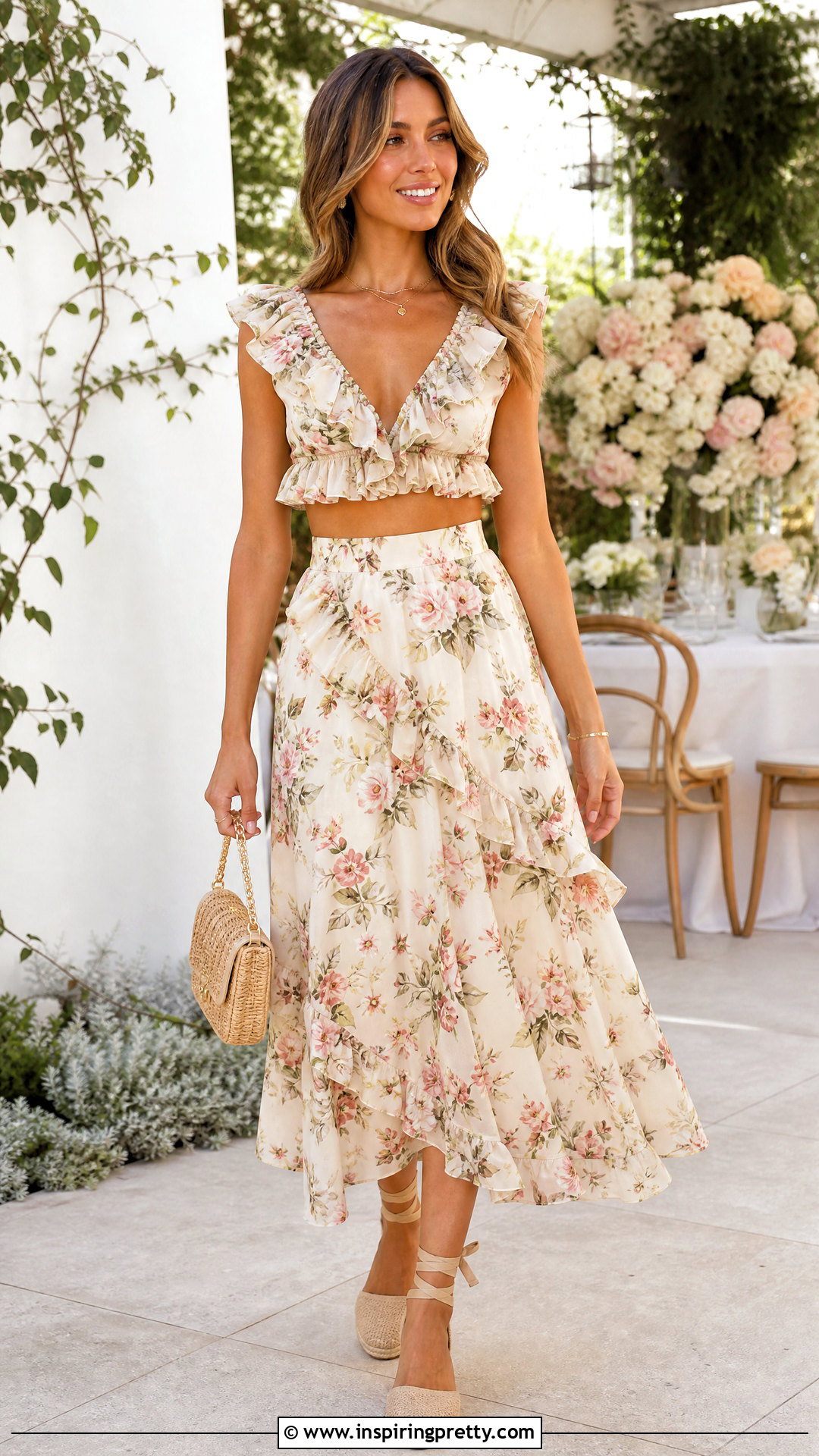 Ruffled Top With Matching Skirt Set - 50 Ruffled Top outfit ideas
