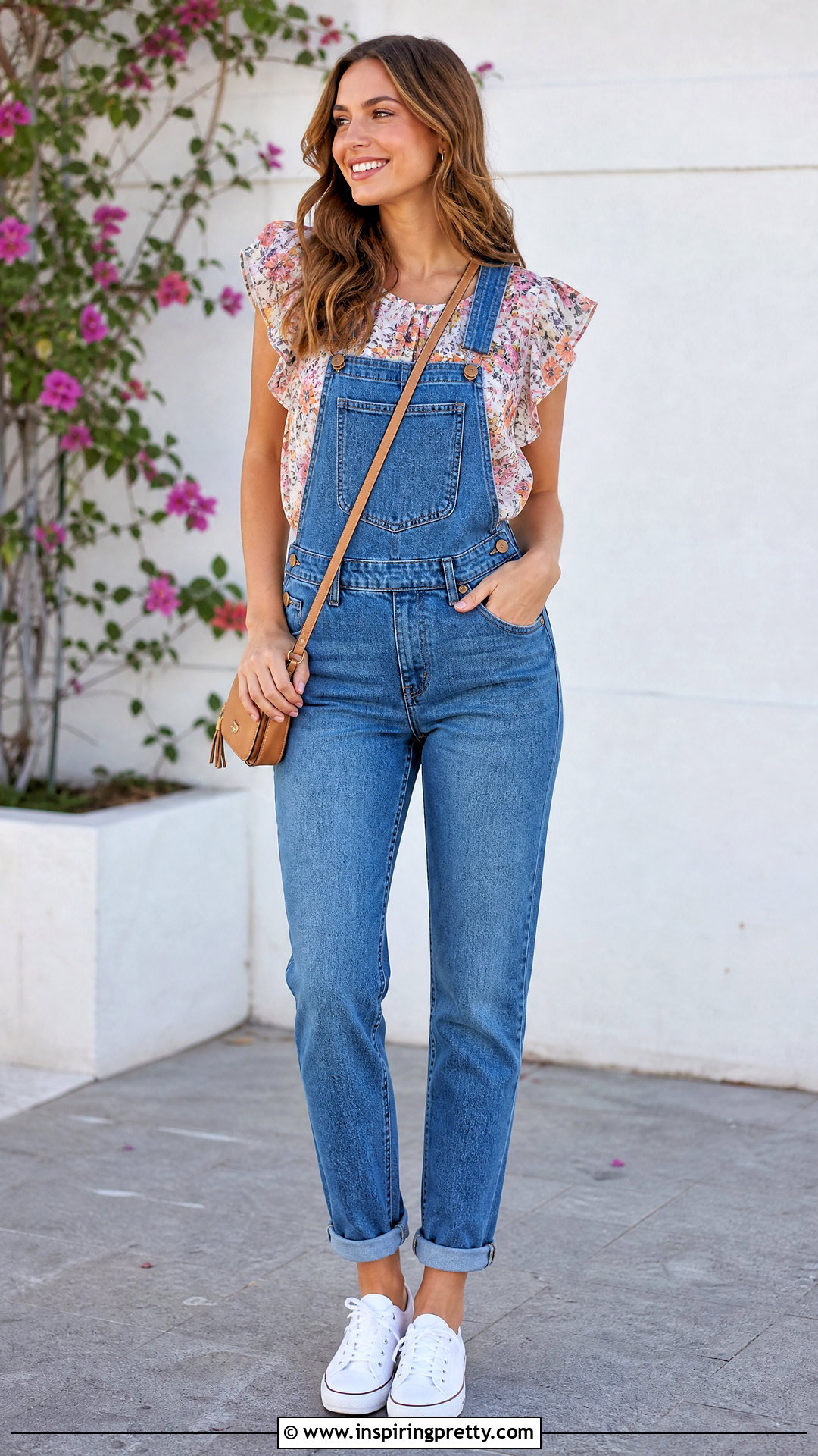 Ruffled Top With Overalls - 50 Ruffled Top outfit ideas
