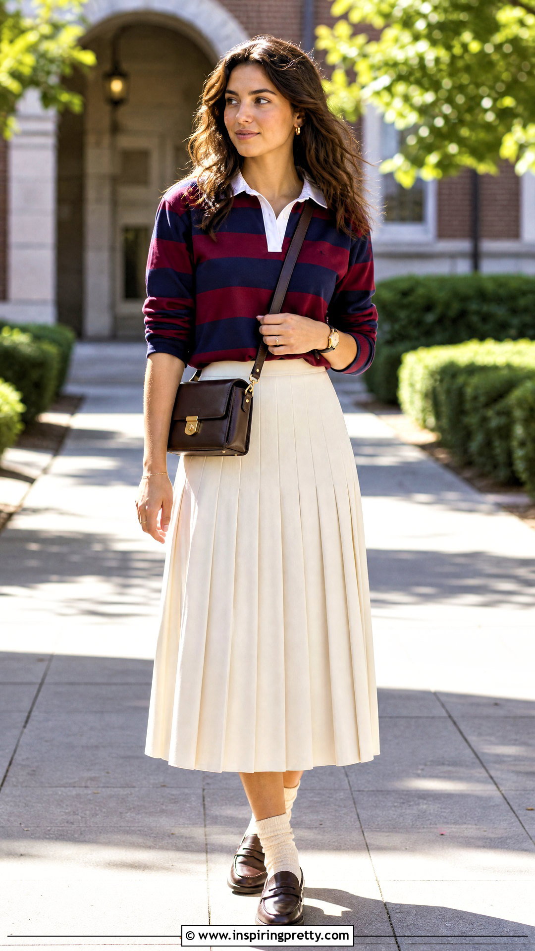 Rugby Shirt With Pleated Skirt - 50 trending tops for women