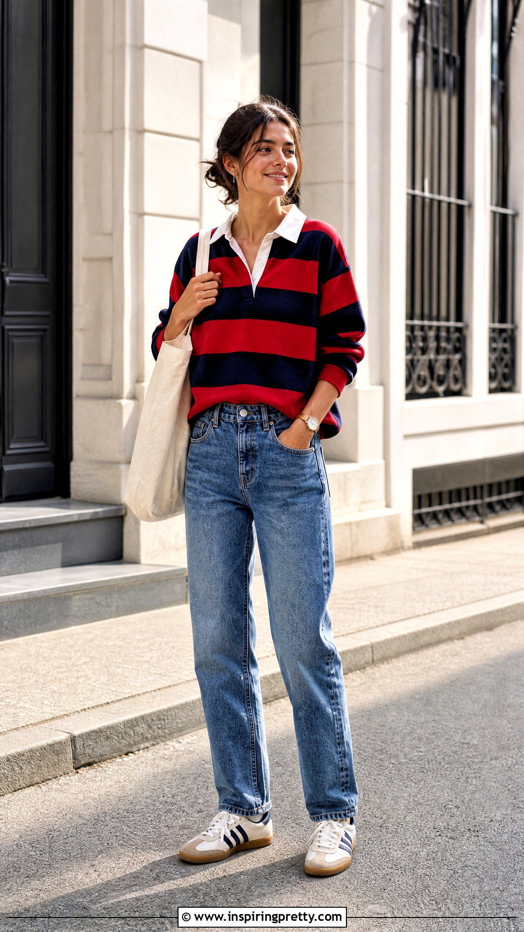 Rugby Shirt and Straight Jeans Outfit - 50 shirt top designs