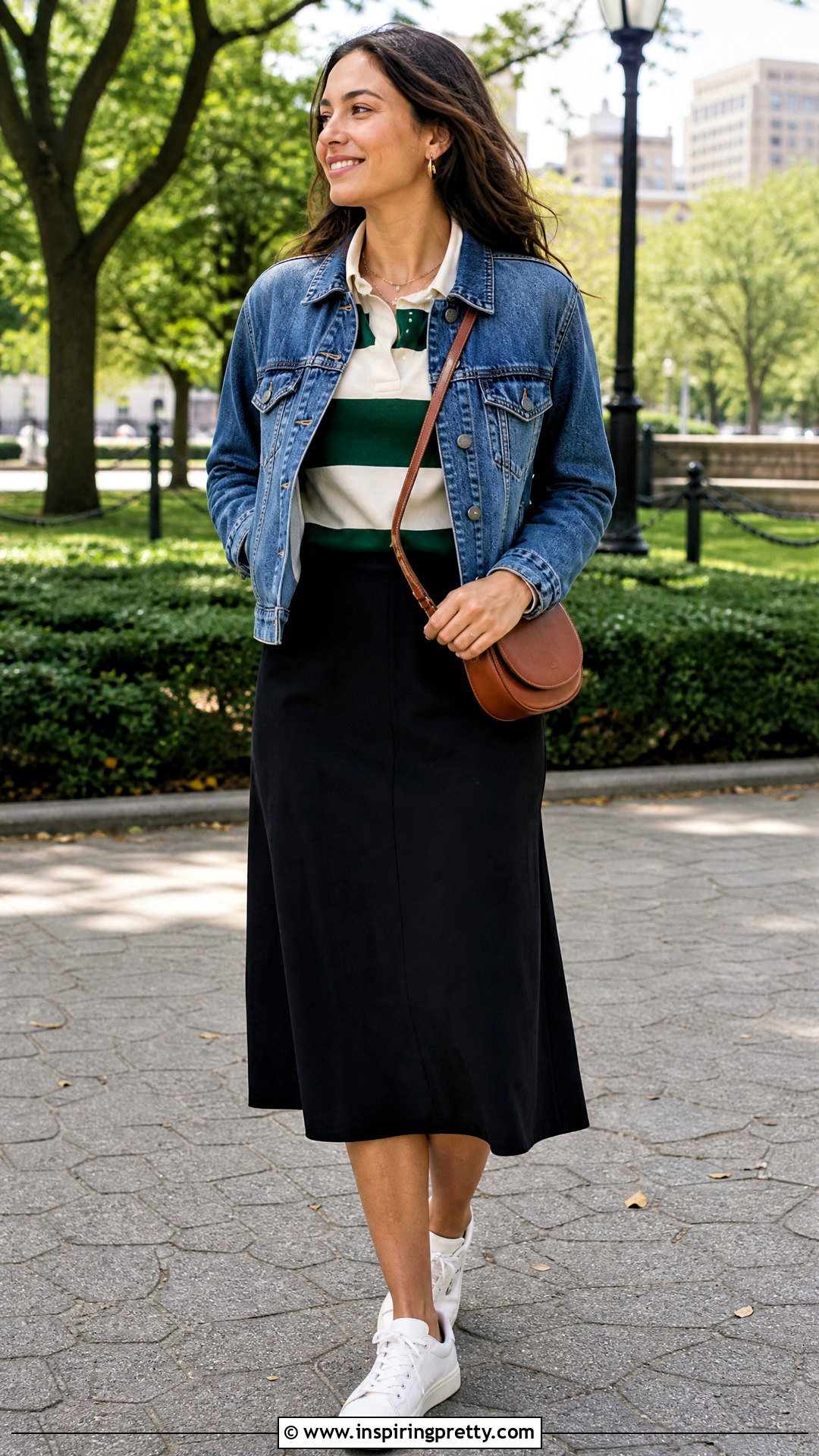 Rugby Top With Denim Jacket And Skirt - 50 rugby top outfit women