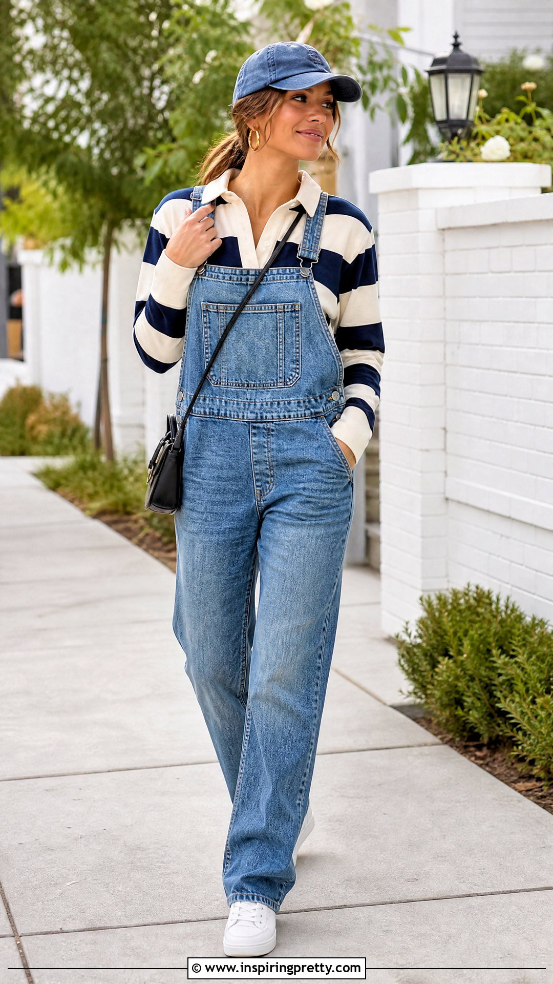 Rugby Top With Denim Overalls - 50 rugby top outfit women