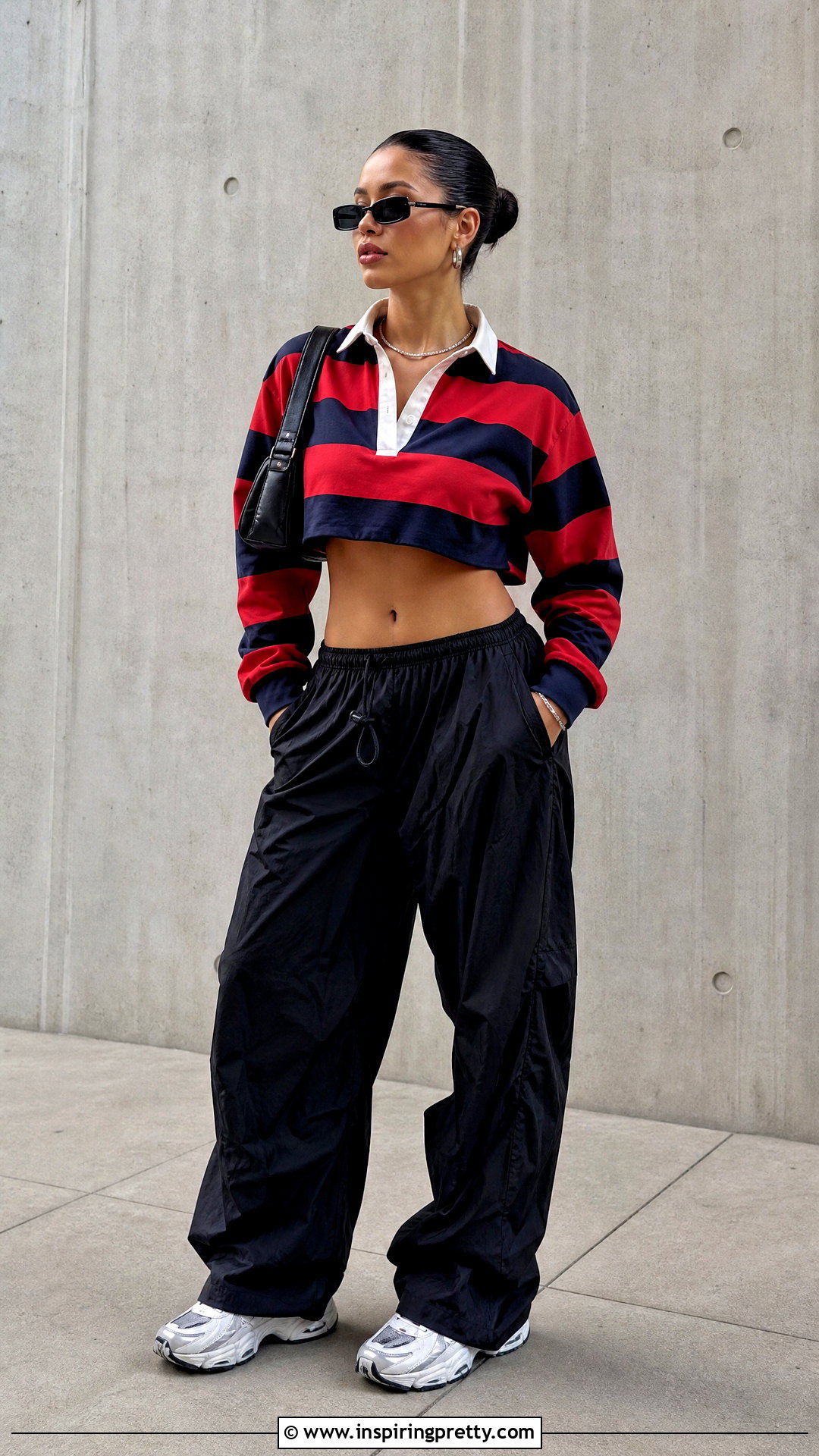 Rugby Top With Parachute Pants - 50 rugby top outfit women