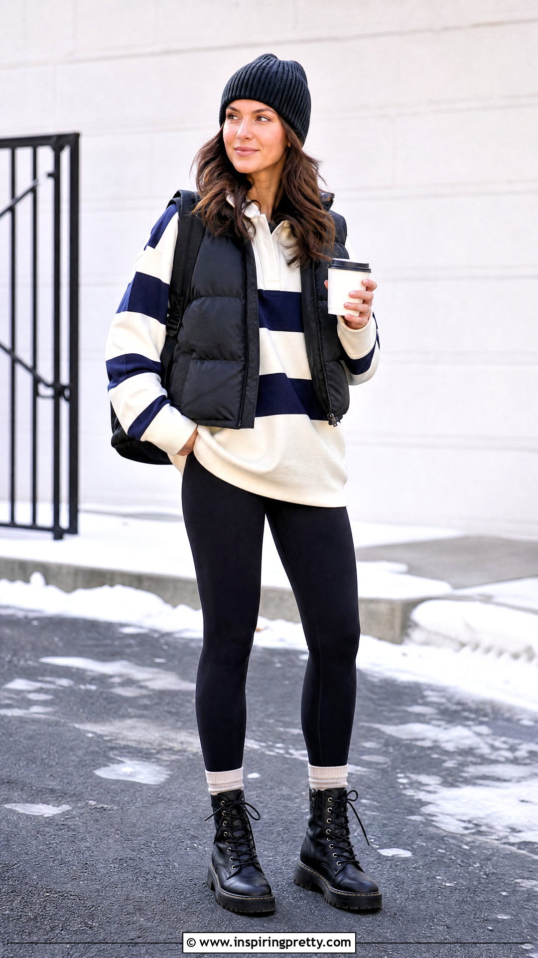 Rugby Top With Puffer Vest And Leggings - 50 rugby top outfit women