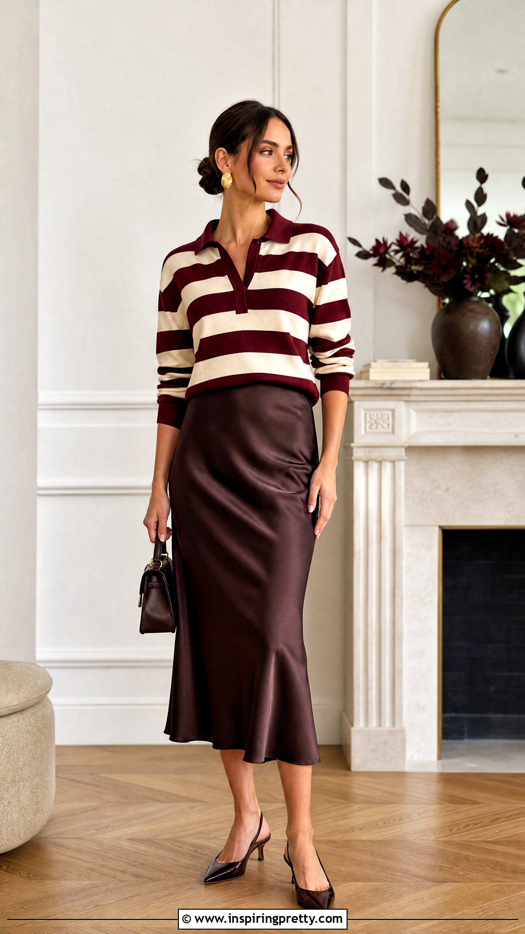 Rugby Top With Satin Midi Skirt - 50 rugby top outfit women