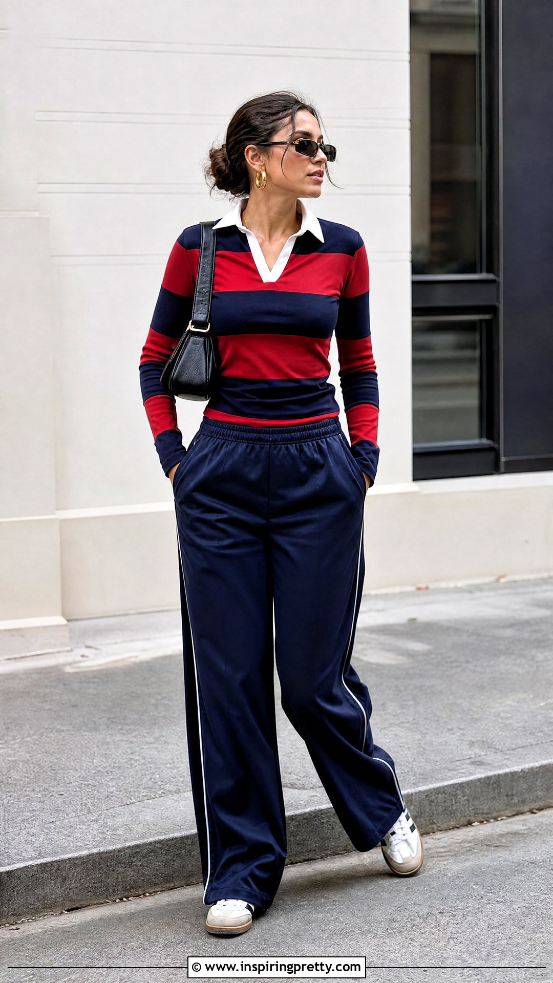 Rugby Top With Wide Leg Track Pants - 25 womens rugby tops
