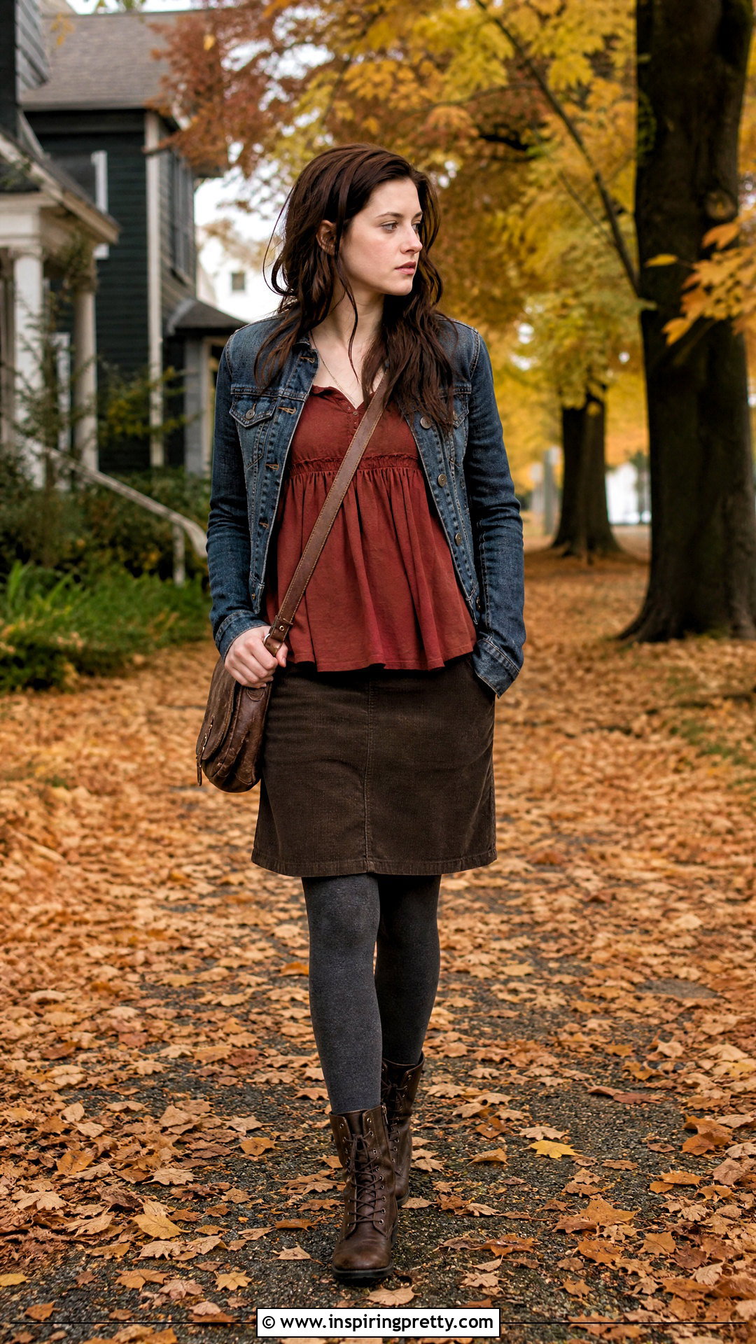 Rust Bella Swan Babydoll Top With Corduroy Skirt And Boots - 25 bella swan babydoll top outfit ideas