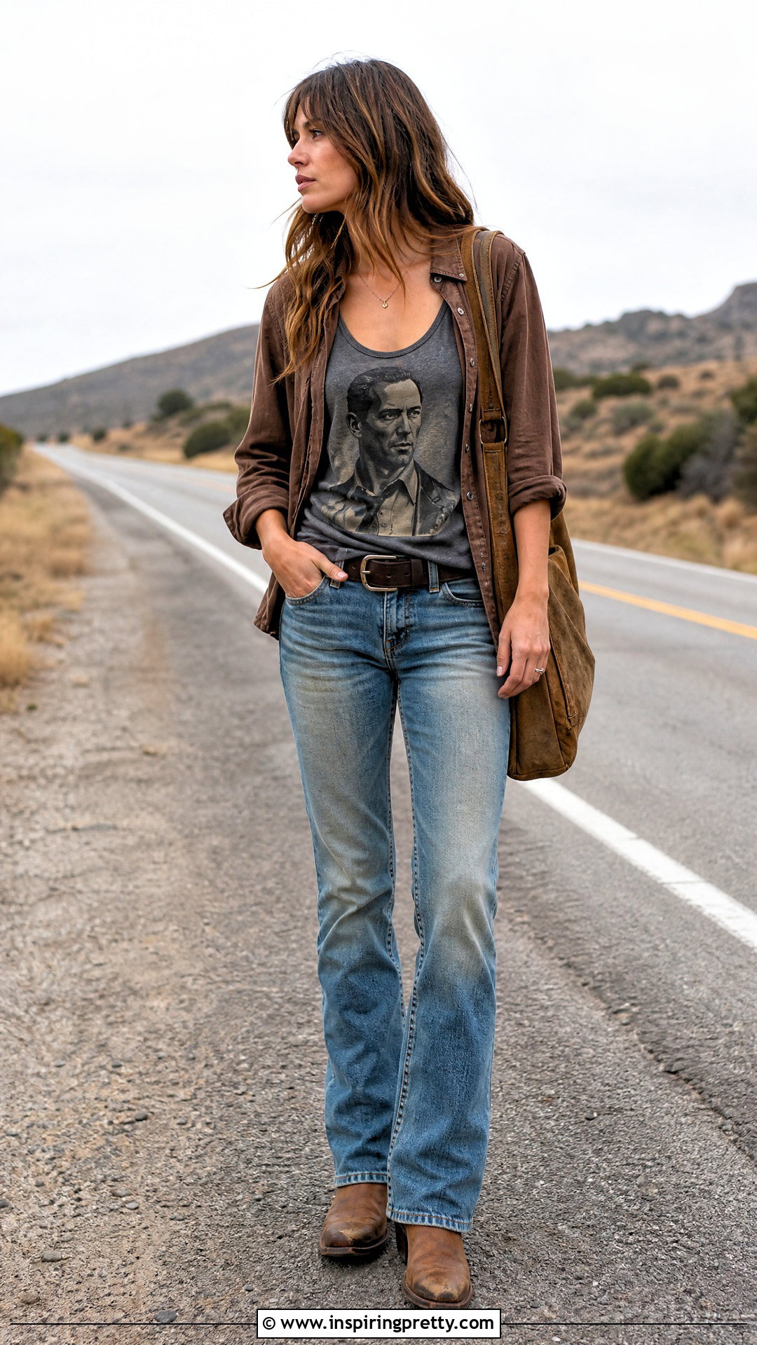 Rust Cohle Tank Top With Faded Blue Jeans And Western Boots - 20 Rust Cohle Tank Top outfit ideas