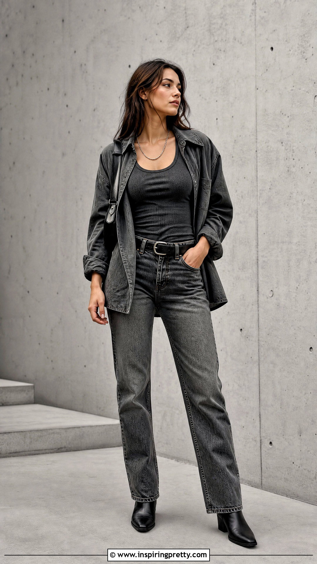Rust Cohle Tank Top With Gray Jeans And Black Boots - 20 Rust Cohle Tank Top outfit ideas