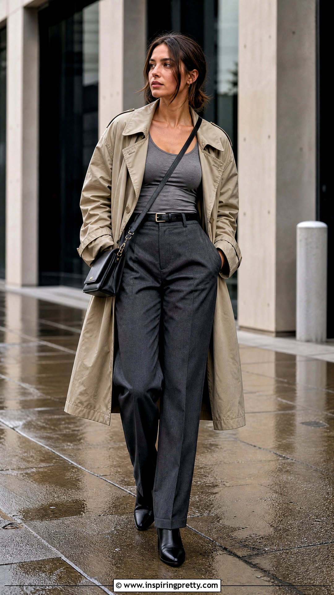 Rust Cohle Tank Top With Trench Coat And Dark Trousers - 20 Rust Cohle Tank Top outfit ideas
