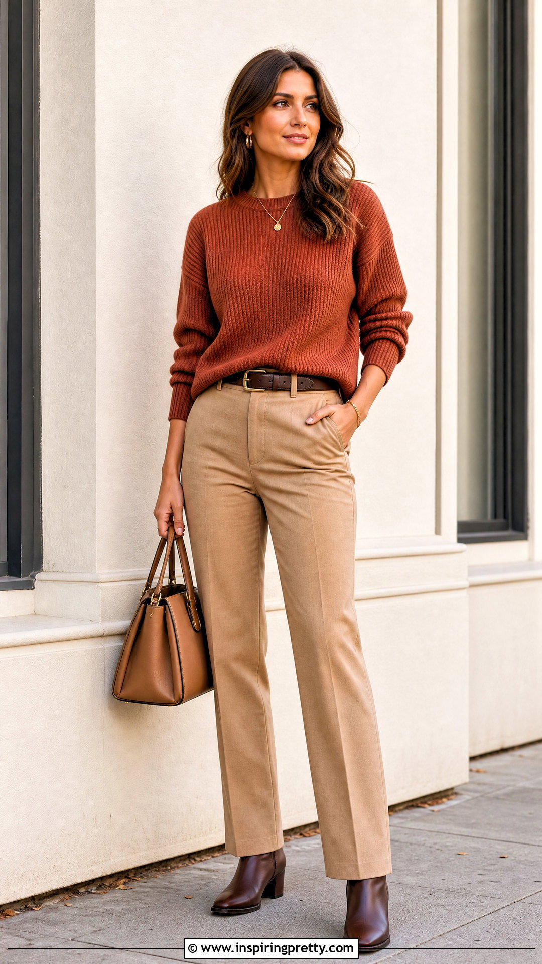 Rust Sweater With Tan Pants - what color top to wear with tan pants (20 ways)