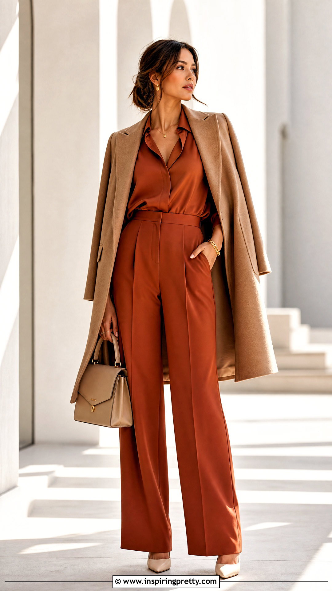 Rust Top With Matching Rust Pants - 25 Rust Top Outfit Ideas