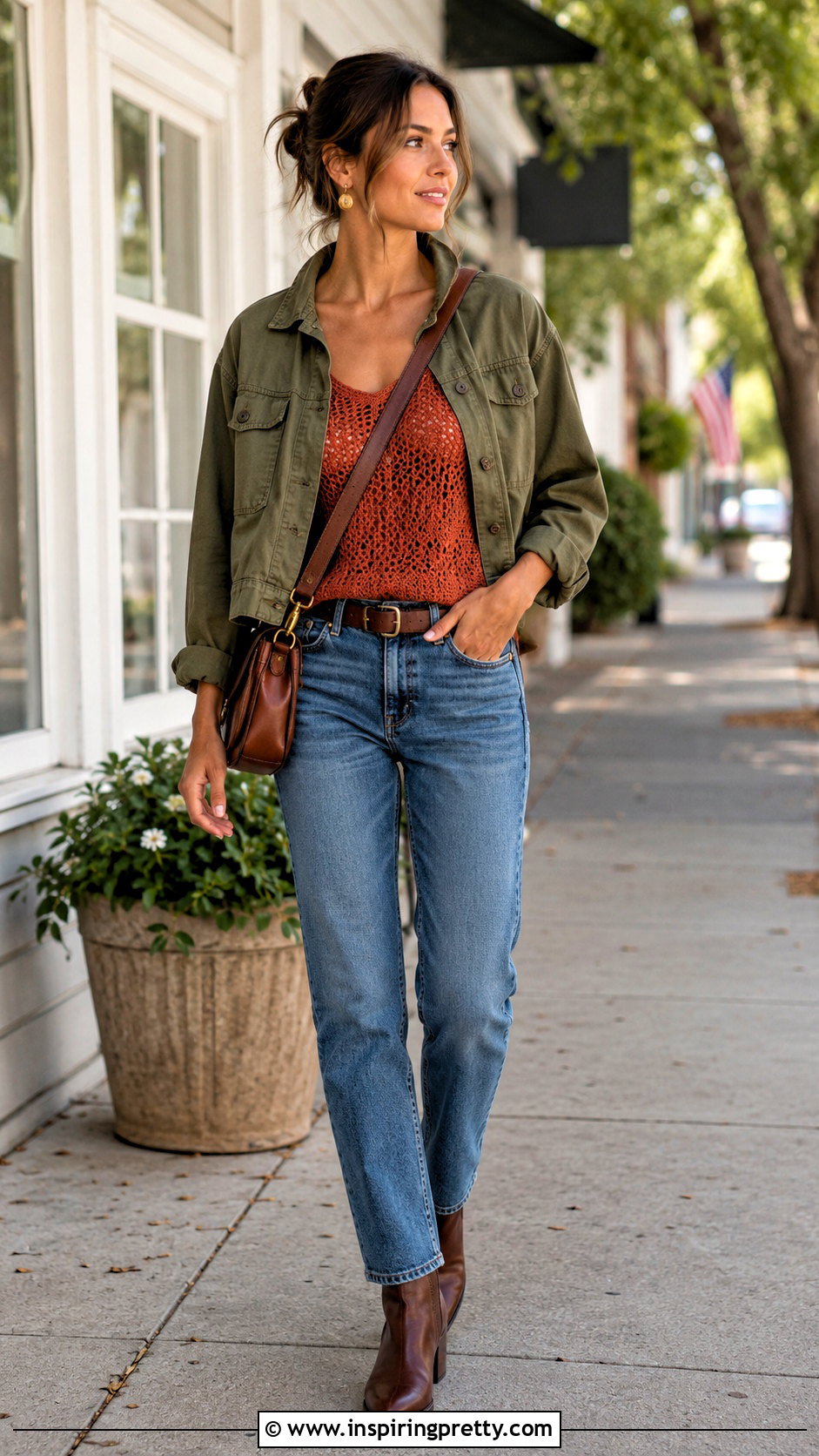 Rustic Crochet Tank Top With Jeans And Utility Jacket - 20 rustic crochet tank top outfit ideas