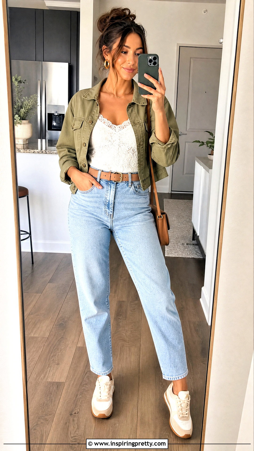 SHEIN Lace Tank Top With Mom Jeans - 20 shein lace tank top outfit ideas