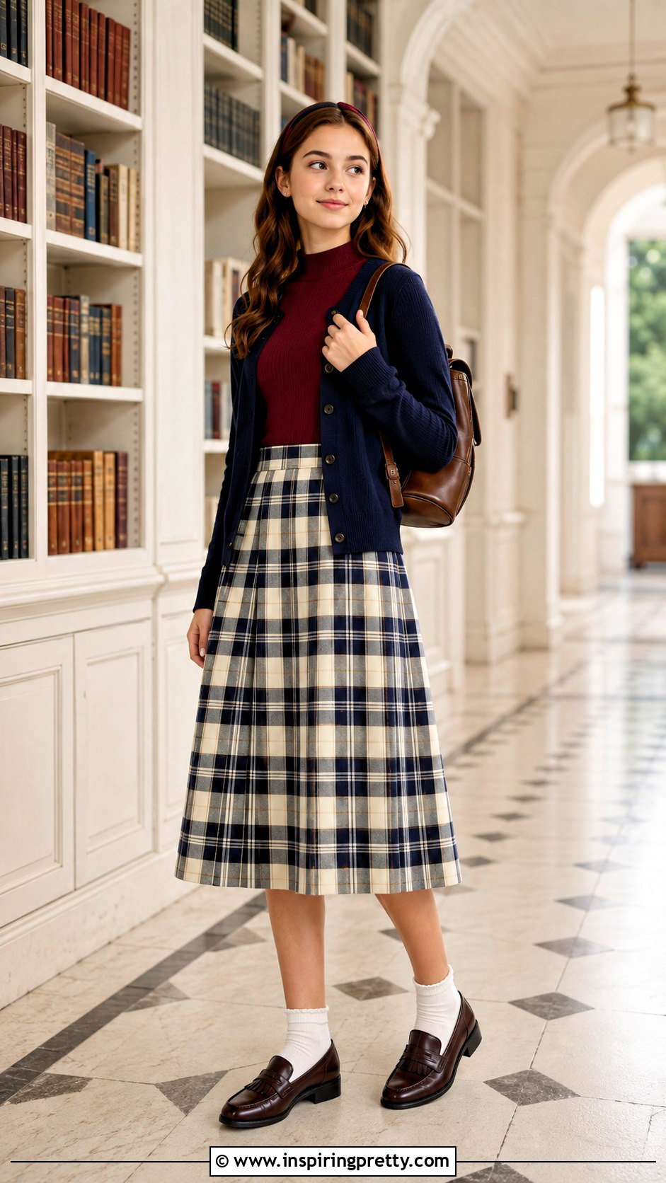 SHEIN Mock Neck Top With Plaid Skirt - 25 shein tops for teens