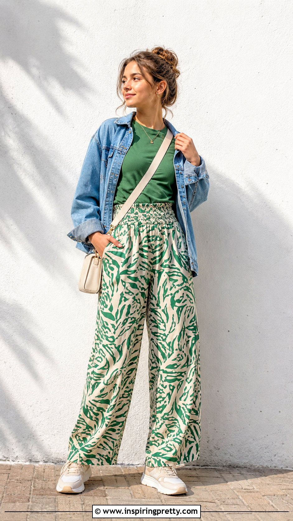 SHEIN Solid Tee With Patterned Pants - 25 shein tops for teens