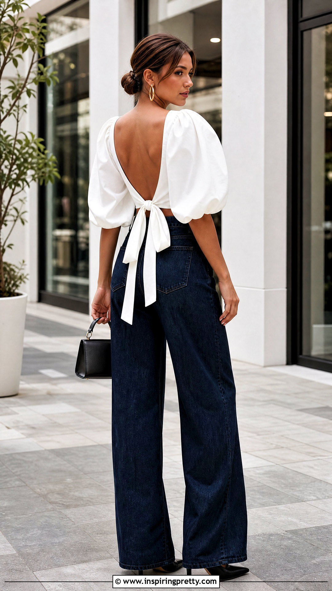 STAUD Luna Top With Wide Leg Jeans - 20 Staud Luna Top outfit ideas